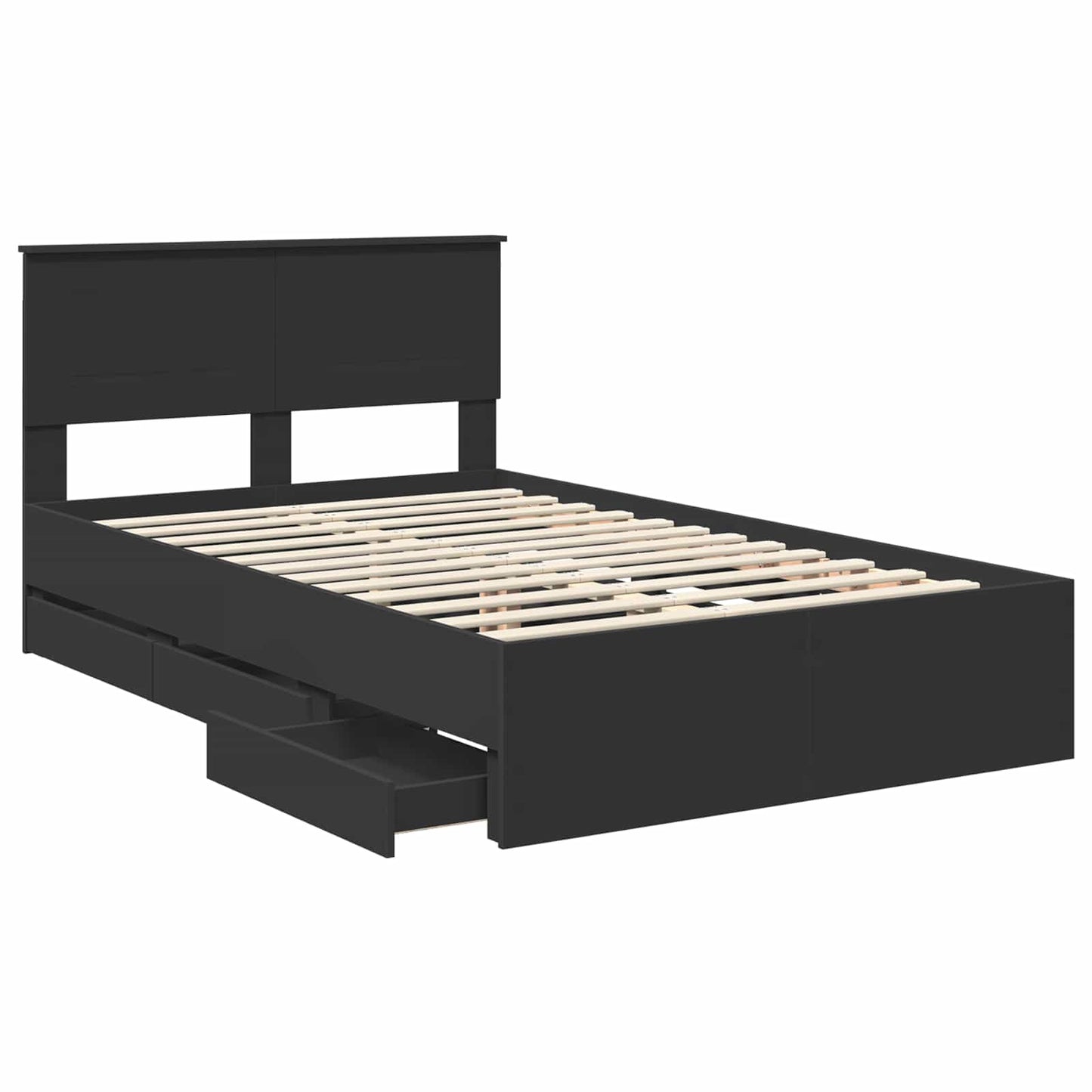vidaXL Σκελετός Κρεβατιού Μαύρο 120 x 190 cm Μηχανήματος Ξύλο