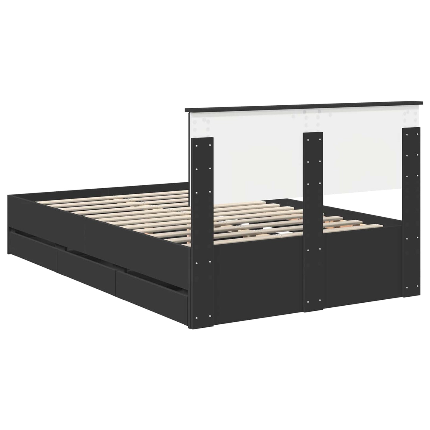 vidaXL Σκελετός Κρεβατιού Μαύρο 120 x 190 cm Μηχανήματος Ξύλο