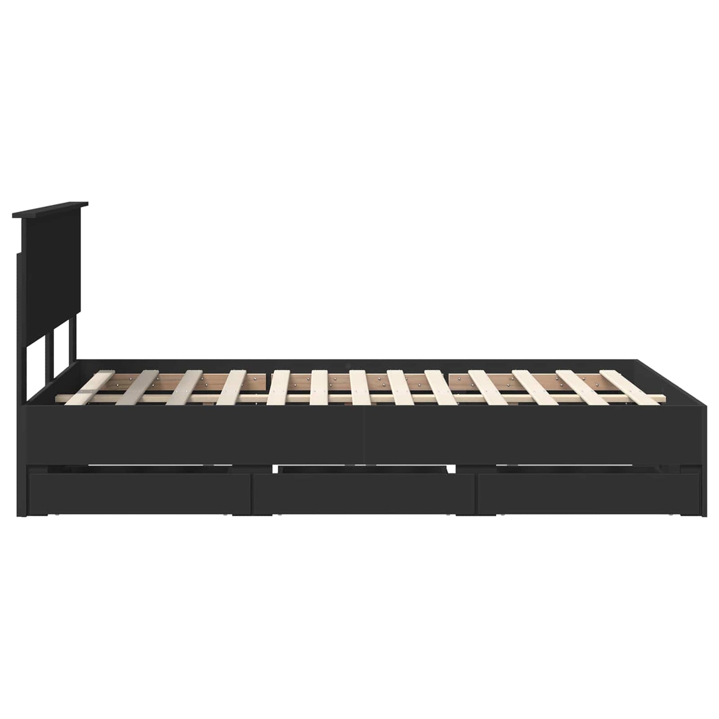 vidaXL Σκελετός Κρεβατιού Μαύρο 120 x 190 cm Μηχανήματος Ξύλο