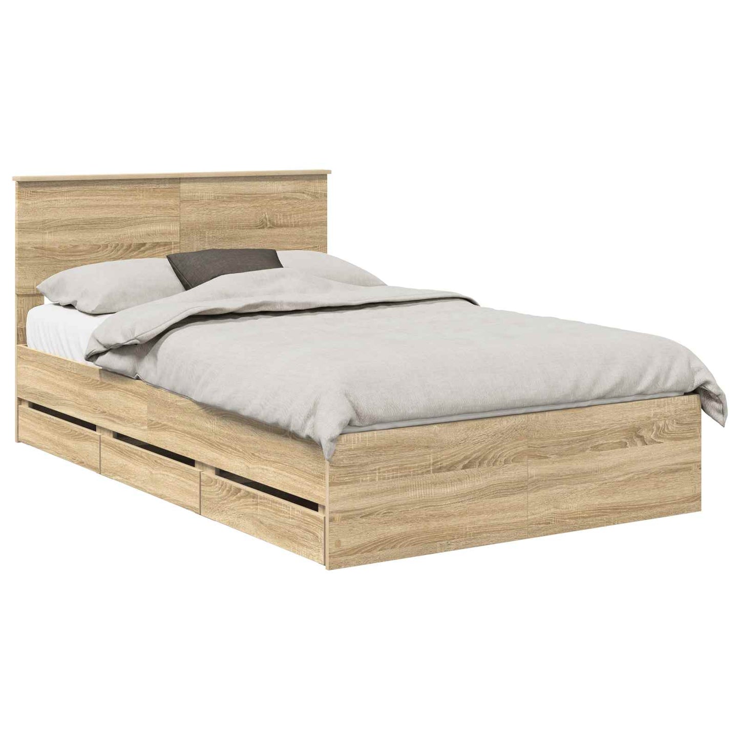 vidaXL Σκελετός Κρεβατιού Δρύς Sonoma 120 x 190 cm Μηχανήματος Ξύλο