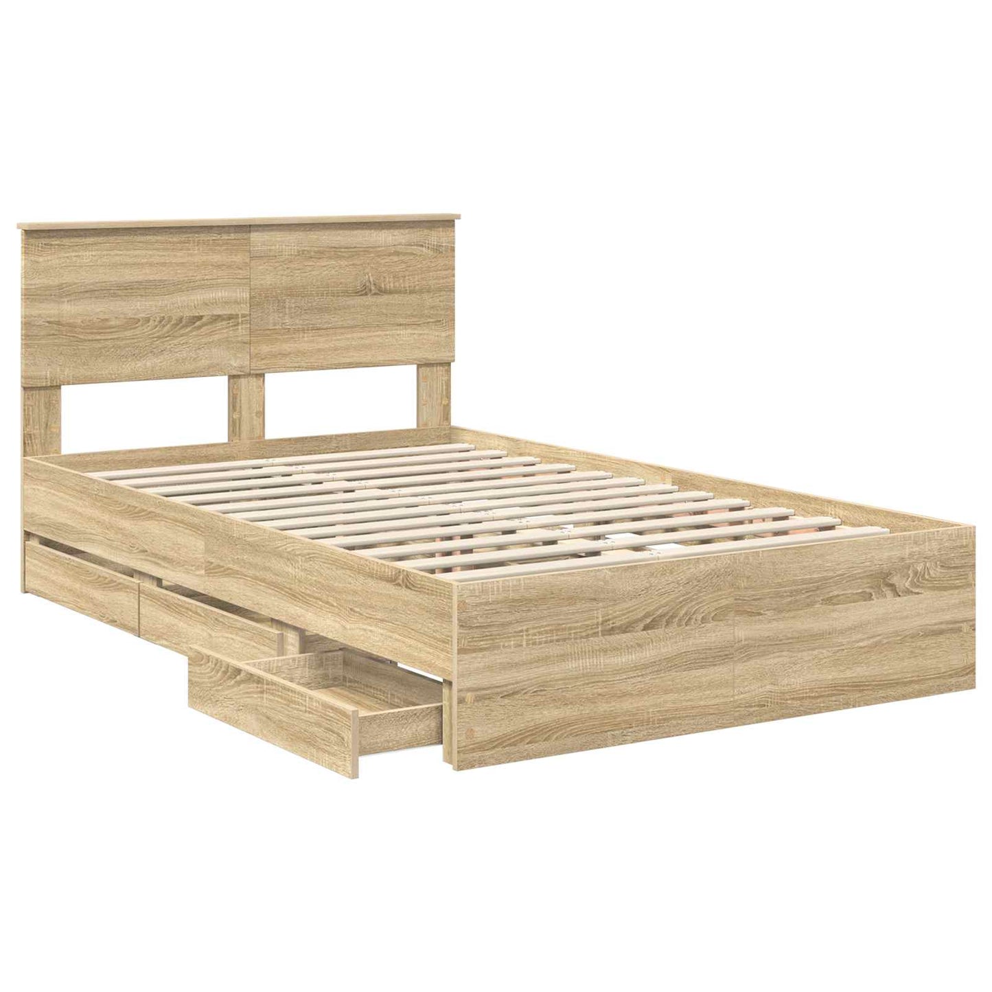 vidaXL Σκελετός Κρεβατιού Δρύς Sonoma 120 x 190 cm Μηχανήματος Ξύλο
