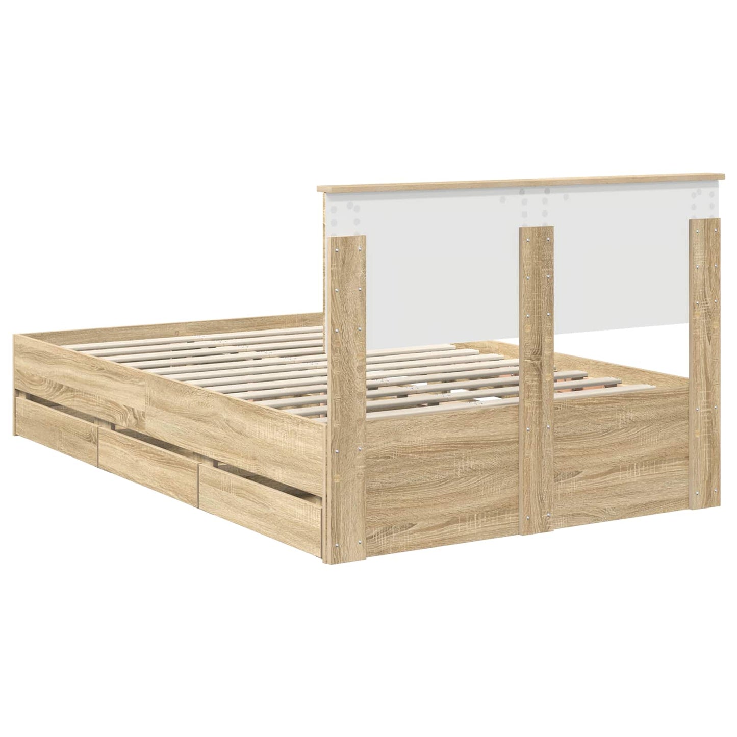 vidaXL Σκελετός Κρεβατιού Δρύς Sonoma 120 x 190 cm Μηχανήματος Ξύλο