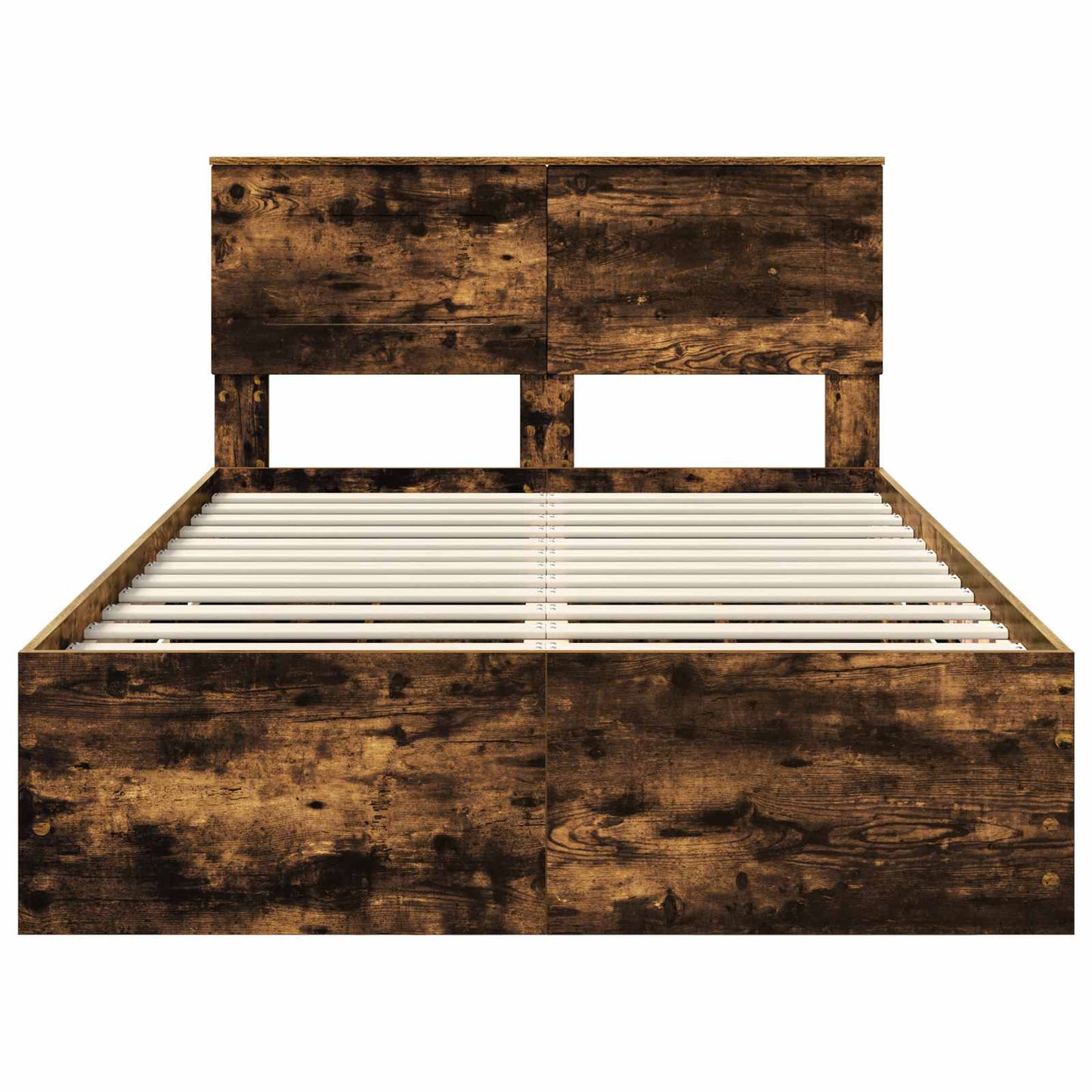 vidaXL Σκελετός Κρεβατιού Καπνιστό Δρύς 120 x 190 cm Μηχανήματος Ξύλο