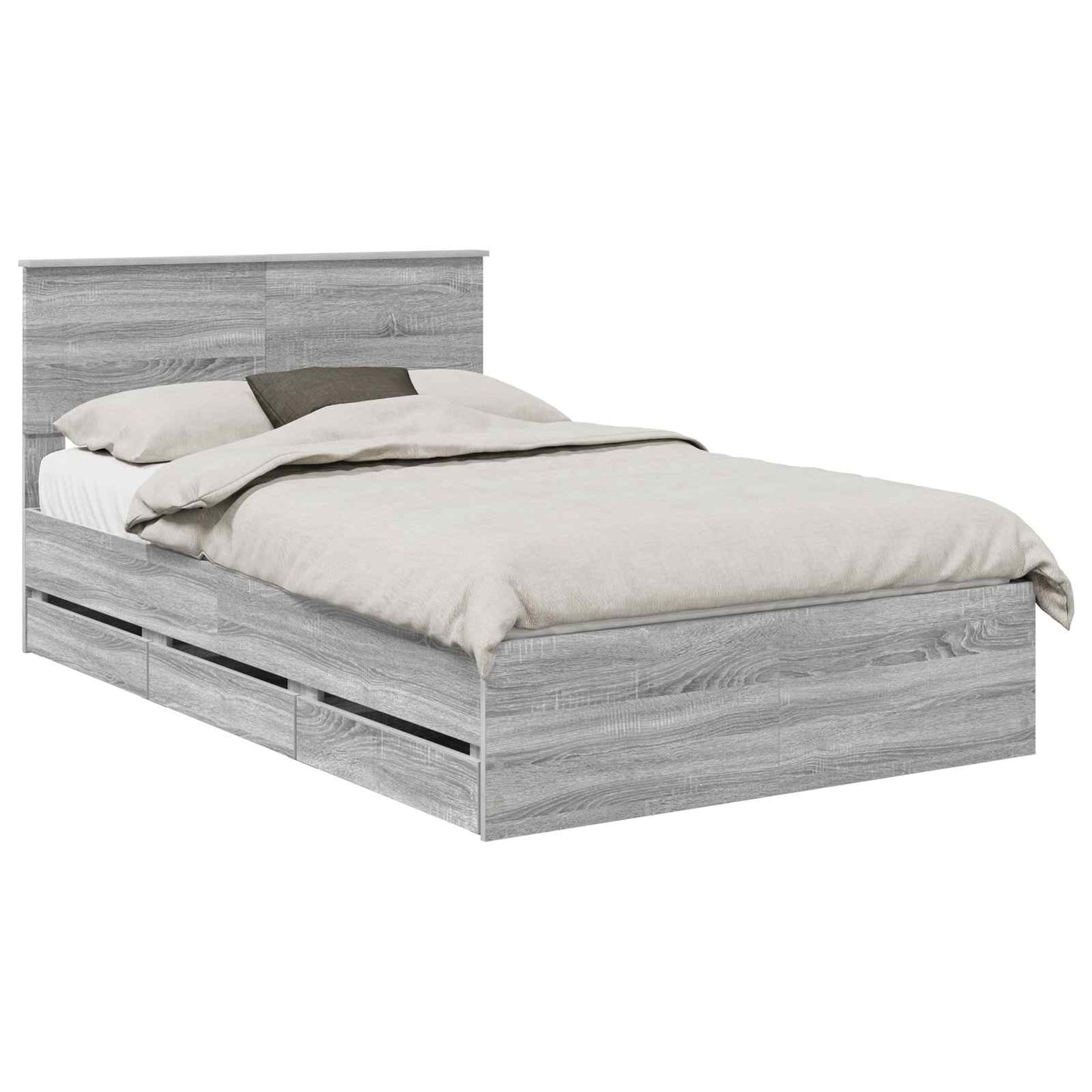 vidaXL Σκελετός Κρεβατιού Γκρίζο Σονομα 120 x 190 cm Μηχανήματος Ξύλο