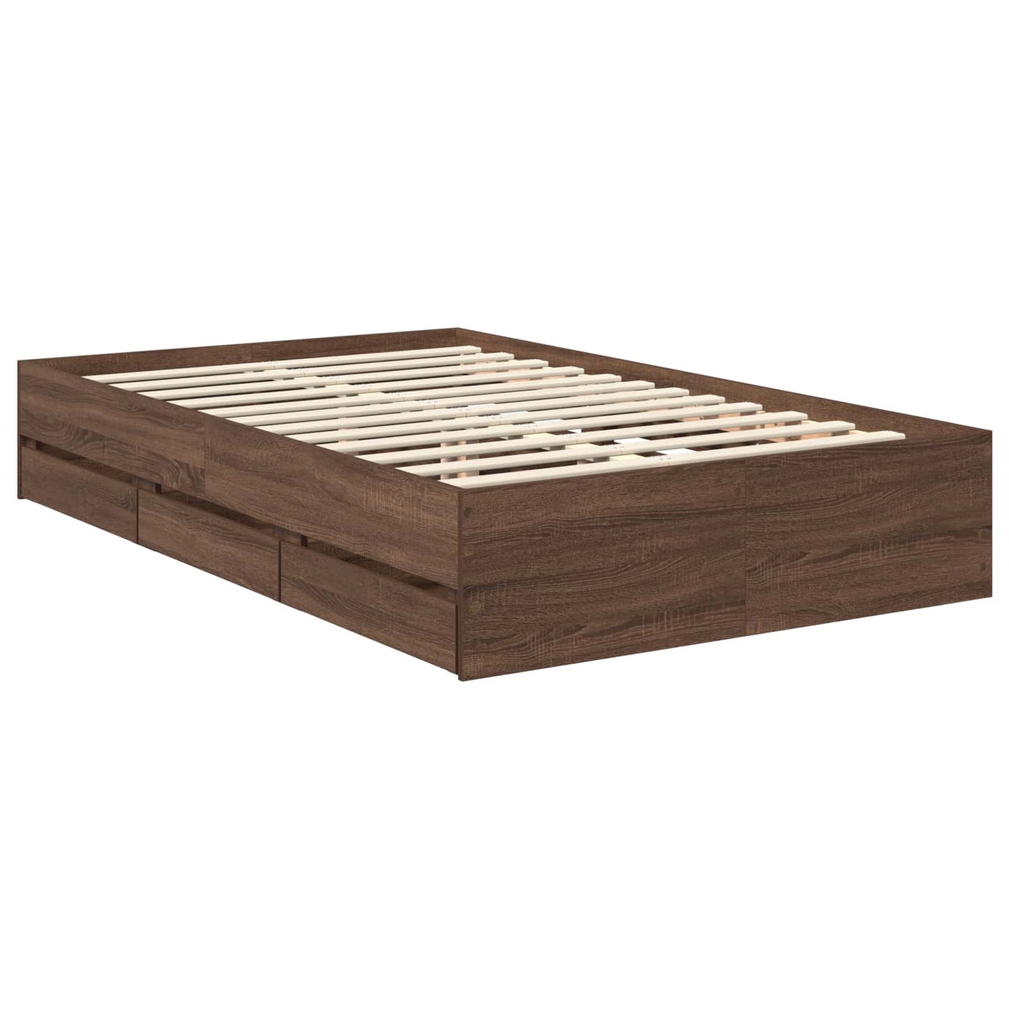 vidaXL Σκελετός Κρεβατιού Καφέ δρυς 120 x 190 cm Μηχανήματος Ξύλο