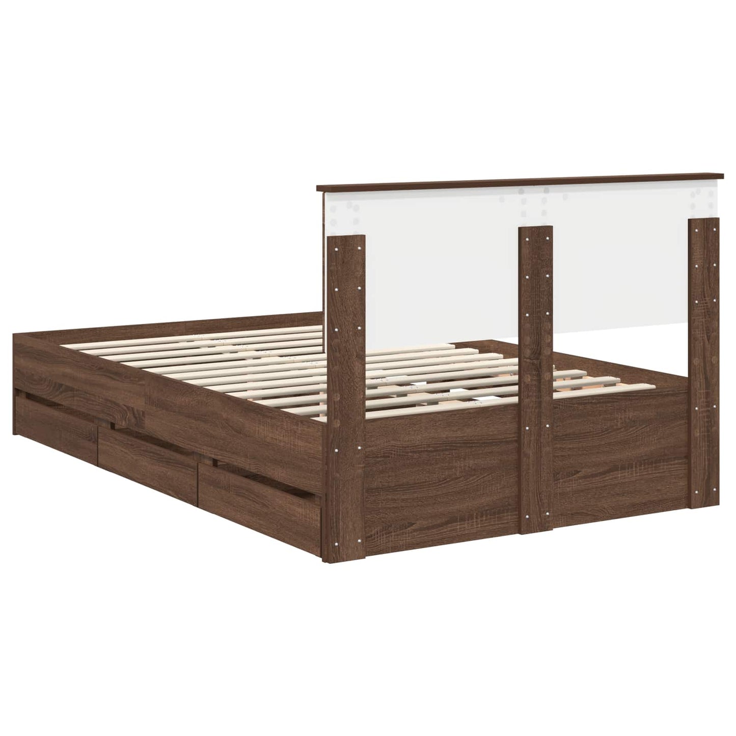 vidaXL Σκελετός Κρεβατιού Καφέ δρυς 120 x 190 cm Μηχανήματος Ξύλο