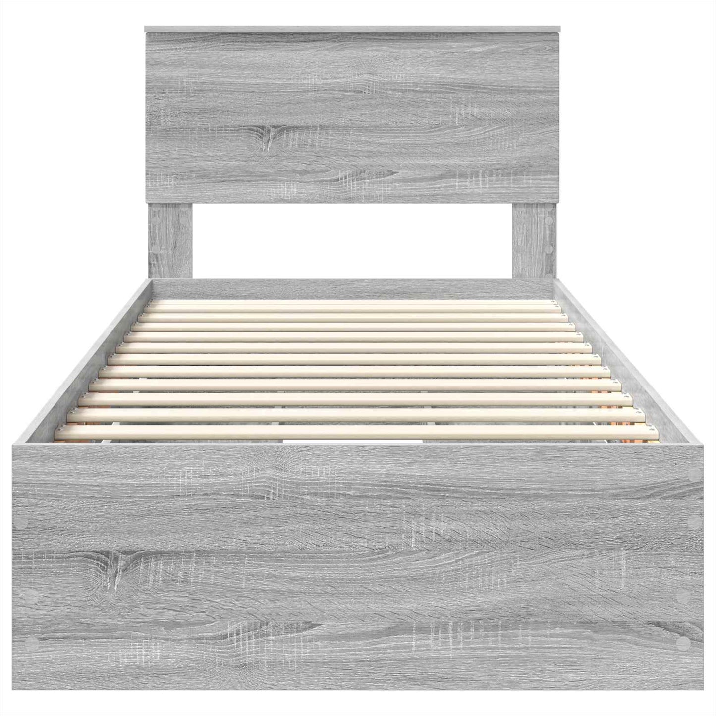 vidaXL Σκελετός Κρεβατιού Γκρίζο Σονομα 100 x 200 cm Μηχανήματος Ξύλο
