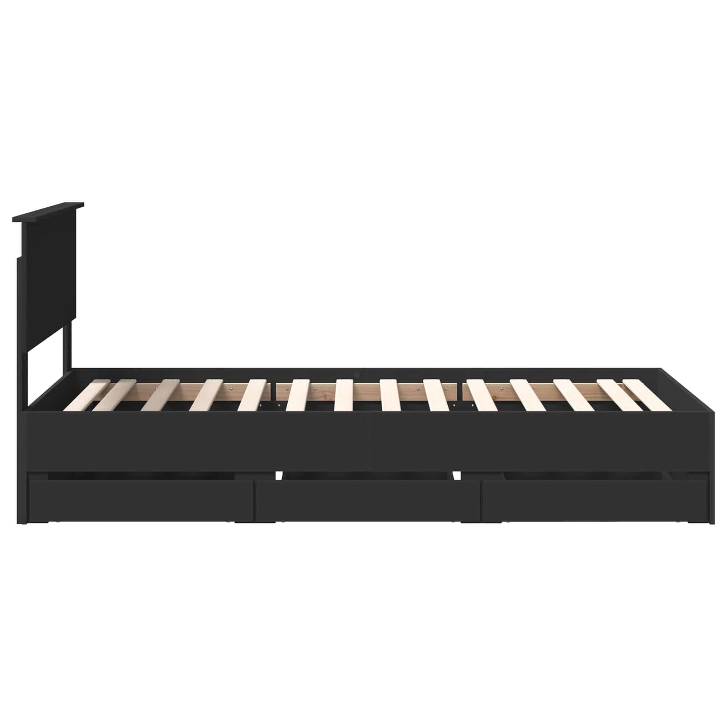 vidaXL Σκελετός Κρεβατιού Μαύρο 90 x 190 cm Μηχανήματος Ξύλο