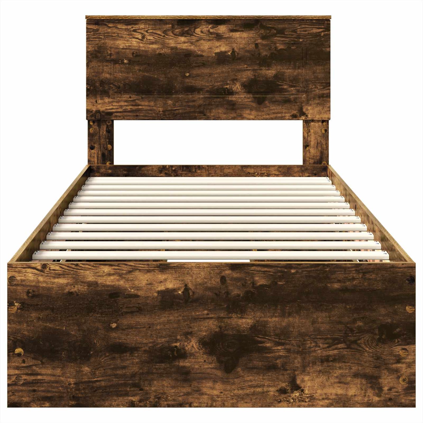 vidaXL Σκελετός Κρεβατιού Καπνιστό Δρύς 90 x 190 cm Μηχανήματος Ξύλο