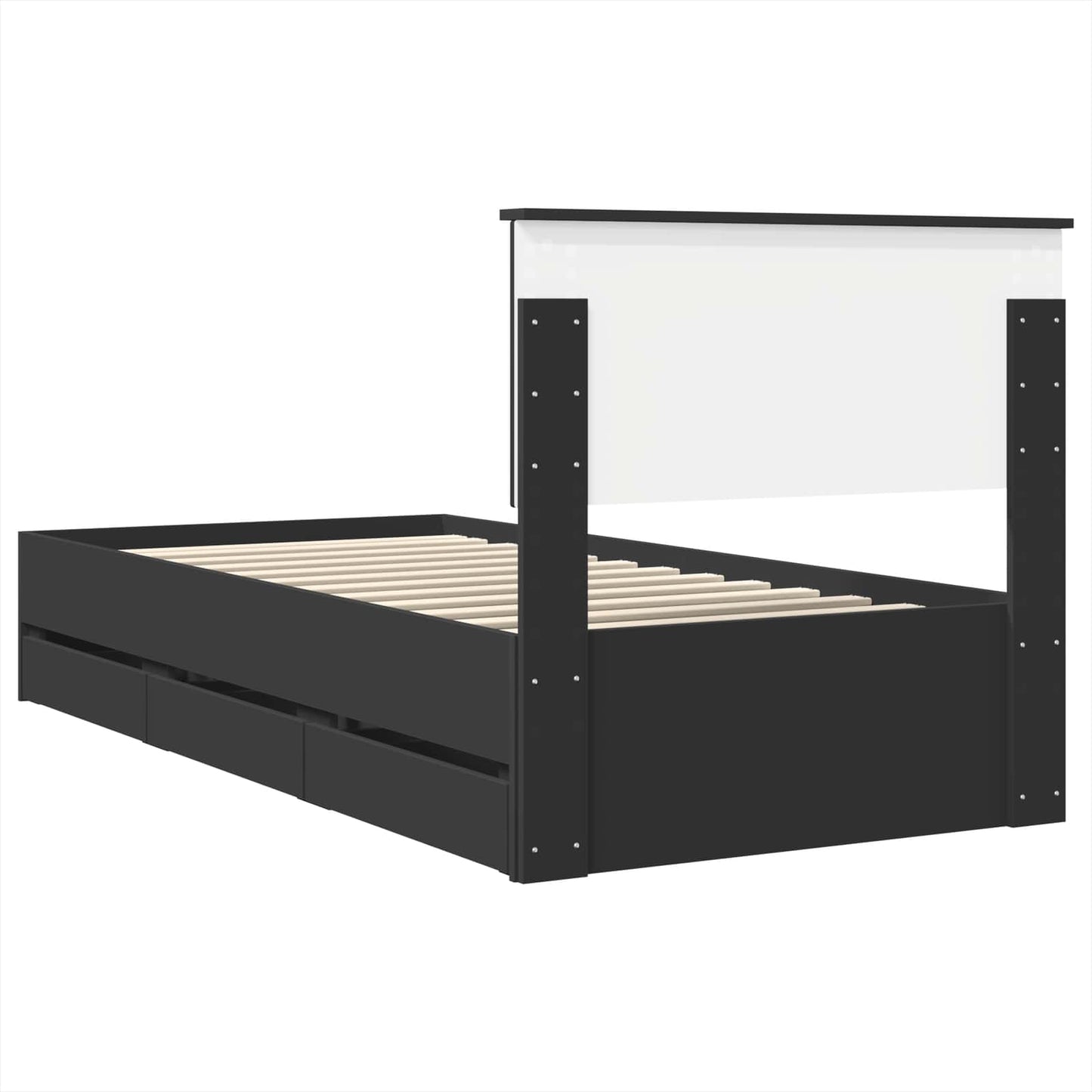 vidaXL Σκελετός Κρεβατιού Μαύρο 90 x 200 cm Μηχανήματος Ξύλο