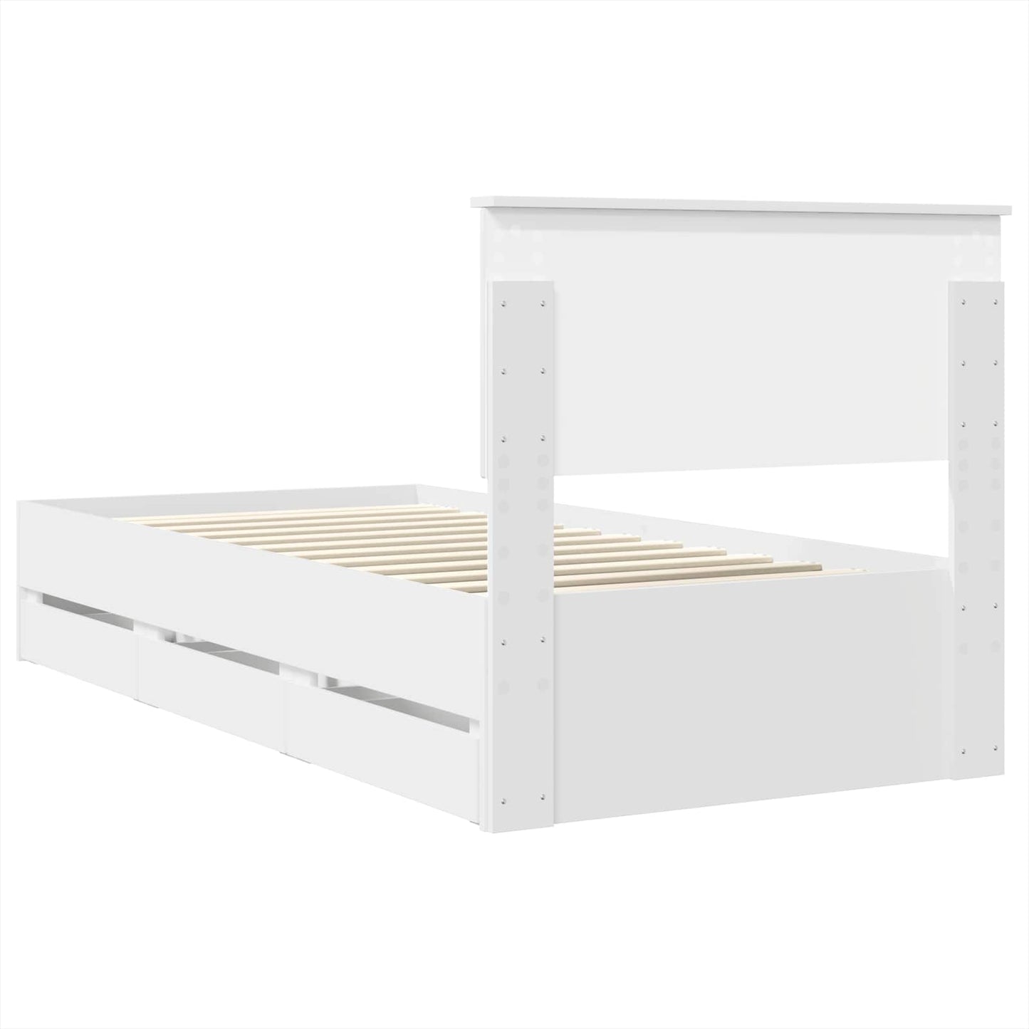 vidaXL Σκελετός Κρεβατιού Λευκό 75 x 190 cm Μηχανήματος Ξύλο