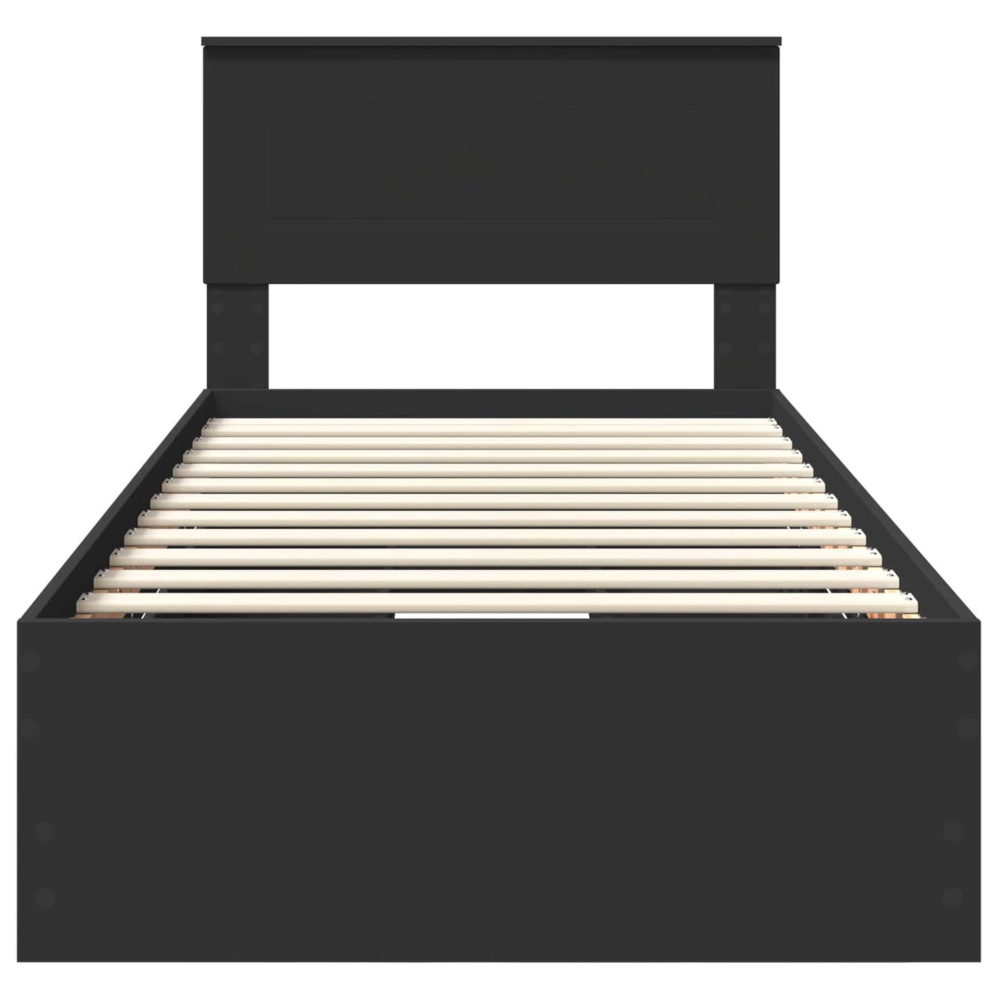 vidaXL Σκελετός Κρεβατιού Μαύρο 75 x 190 cm Μηχανήματος Ξύλο