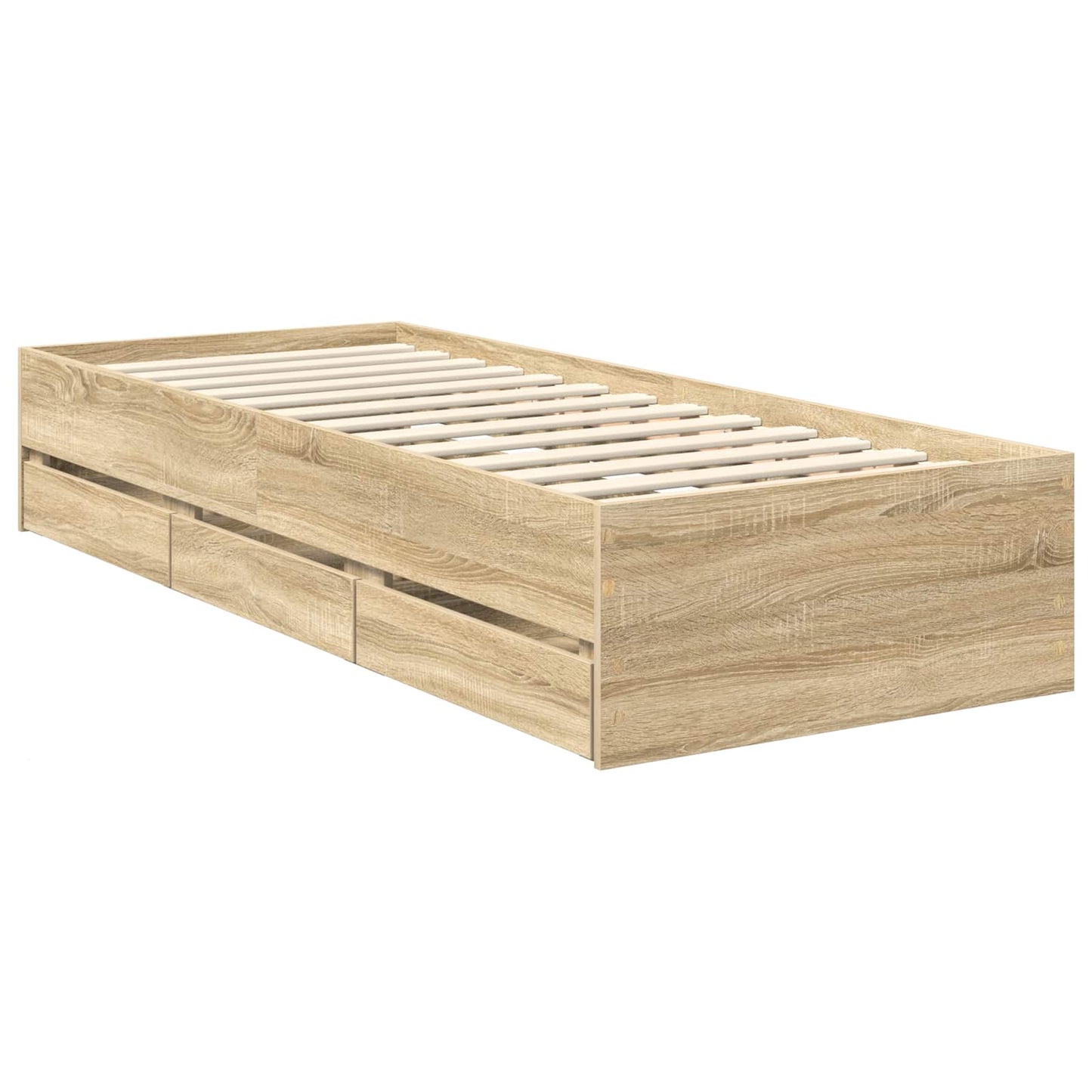 vidaXL Σκελετός Κρεβατιού Δρύς Sonoma 75 x 190 cm Μηχανήματος Ξύλο