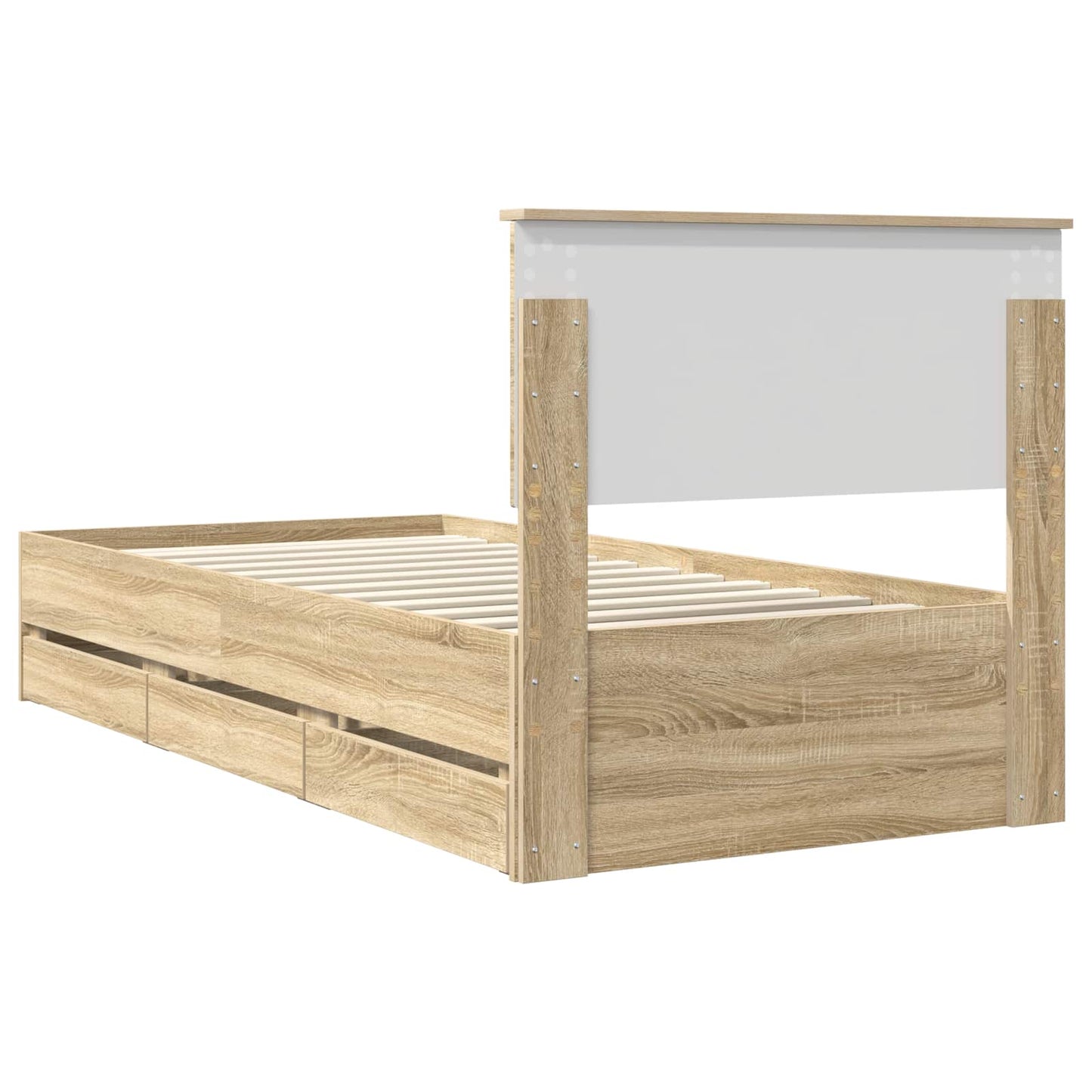 vidaXL Σκελετός Κρεβατιού Δρύς Sonoma 75 x 190 cm Μηχανήματος Ξύλο