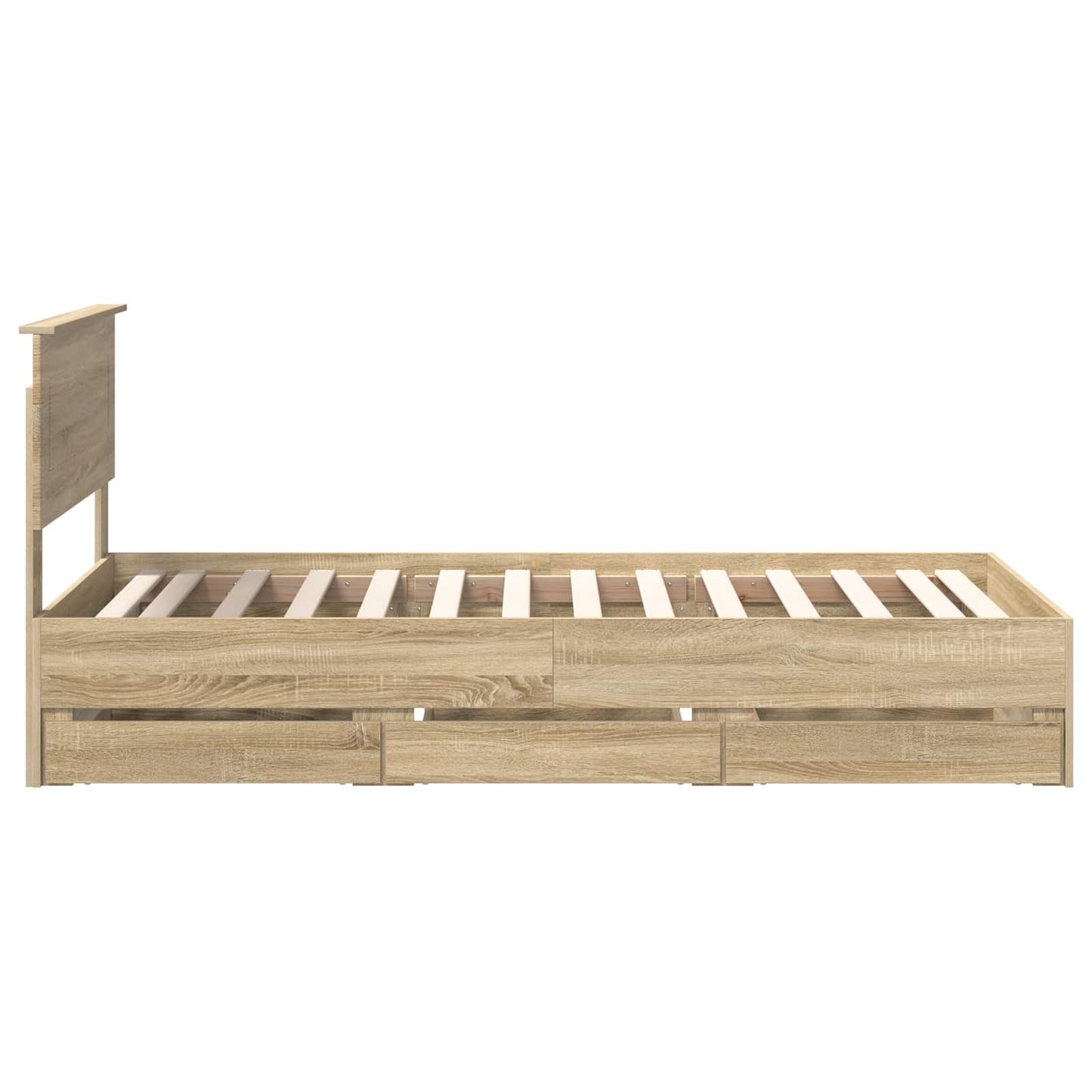 vidaXL Σκελετός Κρεβατιού Δρύς Sonoma 75 x 190 cm Μηχανήματος Ξύλο