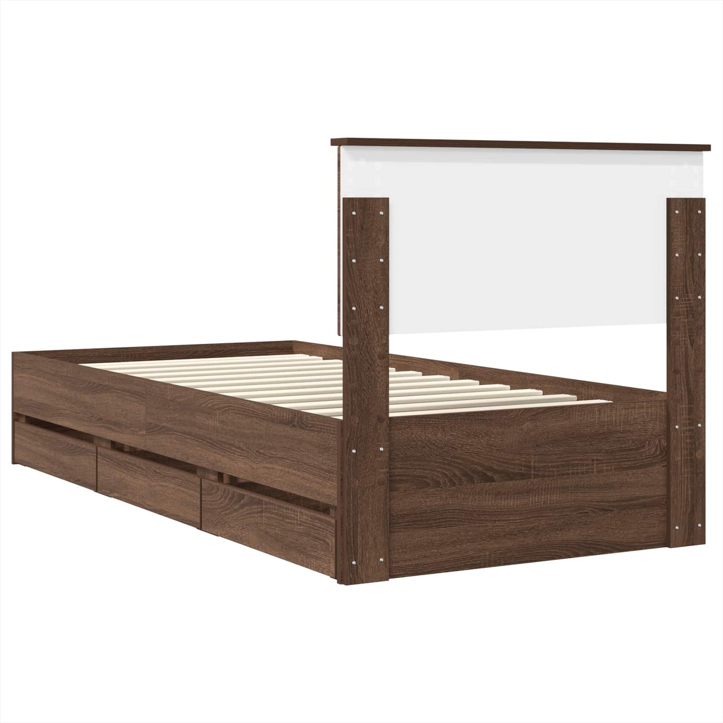 vidaXL Σκελετός Κρεβατιού Καφέ δρυς 75 x 190 cm Μηχανήματος Ξύλο