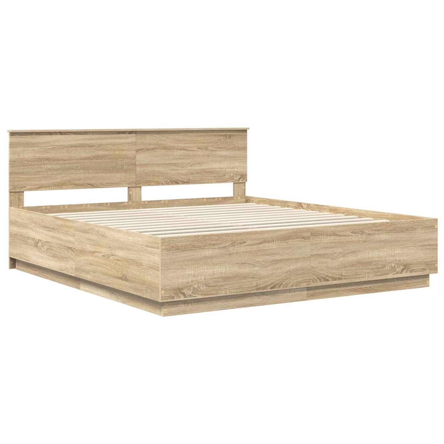 vidaXL Σκελετός Κρεβατιού Δρύς Sonoma 200 x 200 cm Επεξεργασμένο ξύλο