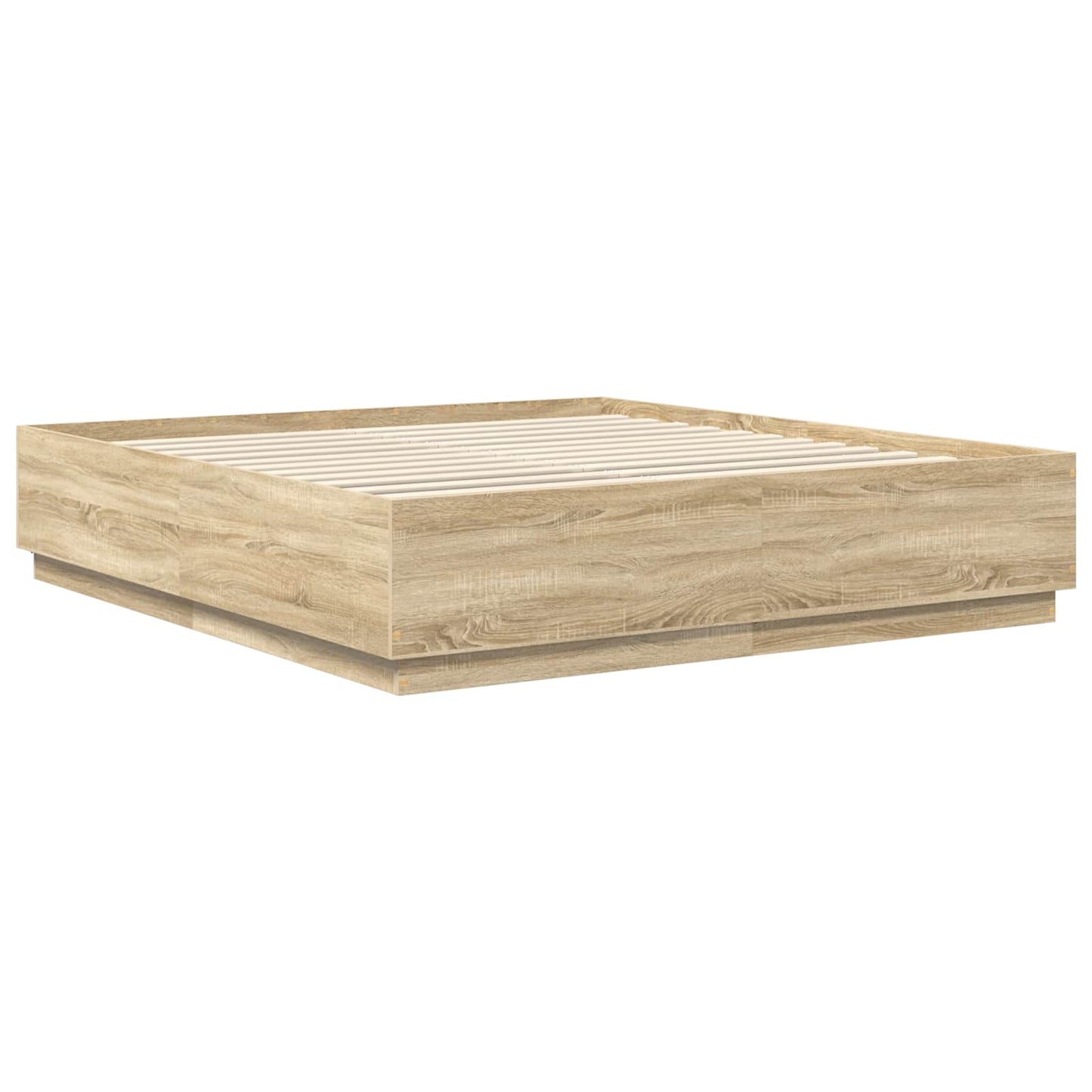 vidaXL Σκελετός Κρεβατιού Δρύς Sonoma 200 x 200 cm Επεξεργασμένο ξύλο