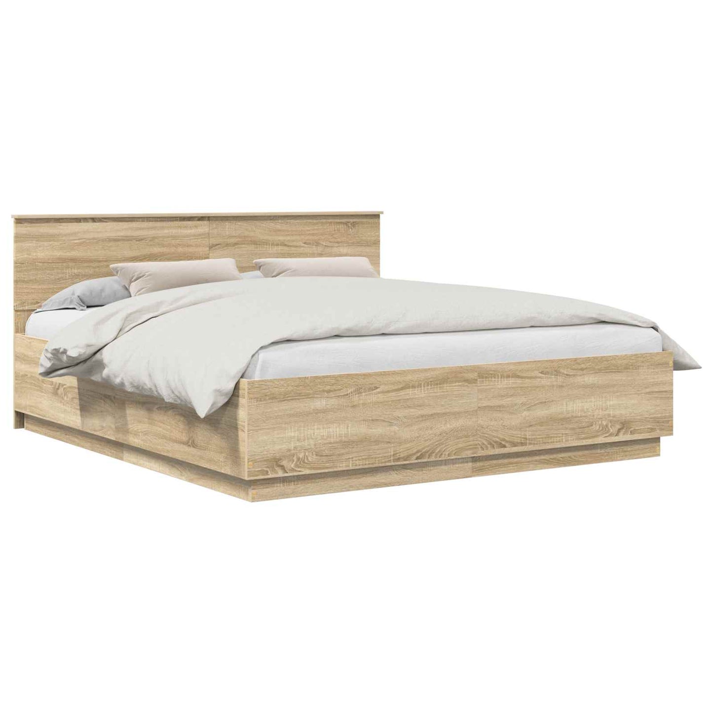 vidaXL Σκελετός Κρεβατιού Δρύς Sonoma 200 x 200 cm Επεξεργασμένο ξύλο