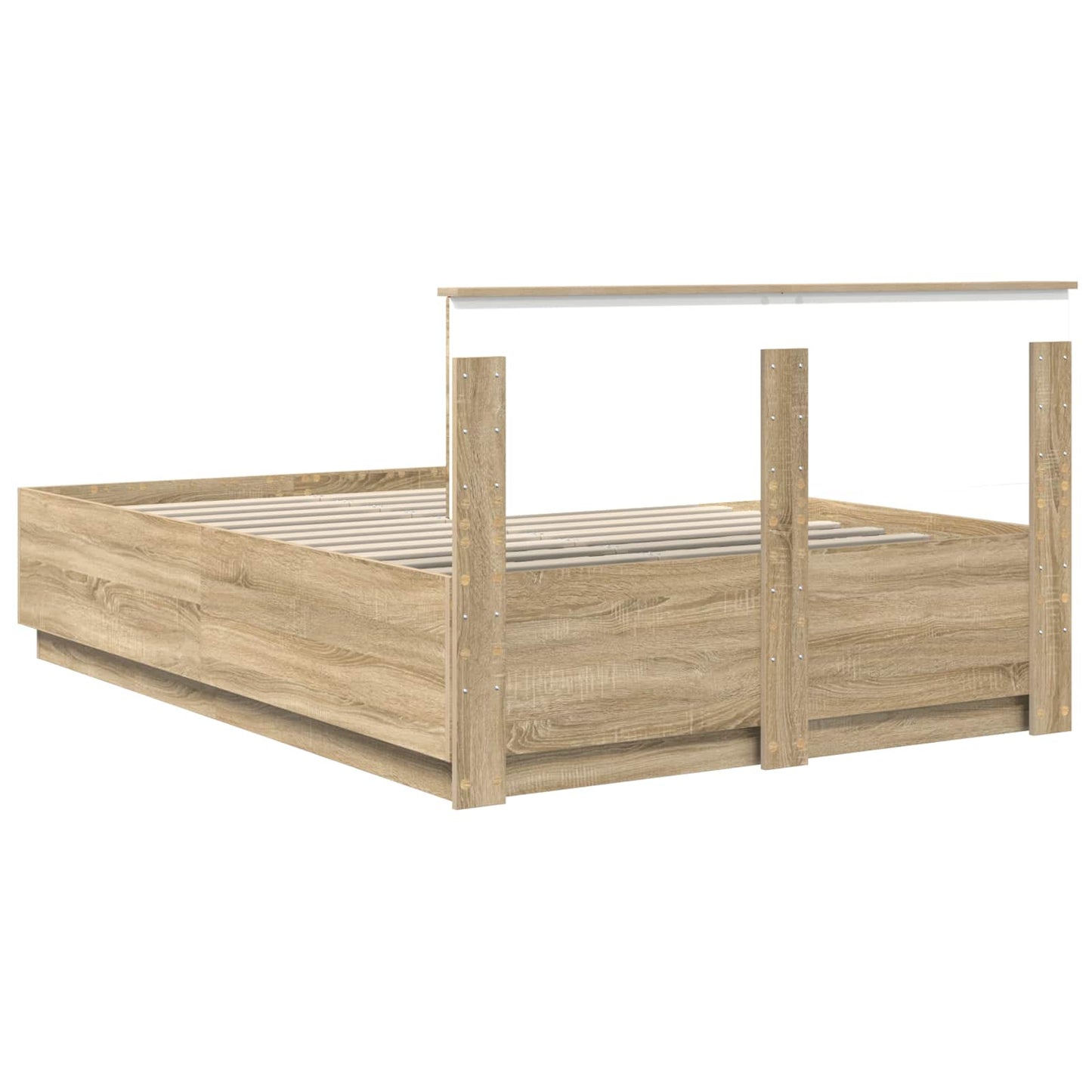 vidaXL Σκελετός Κρεβατιού Δρύς Sonoma 160 x 200 cm Επεξεργασμένο ξύλο