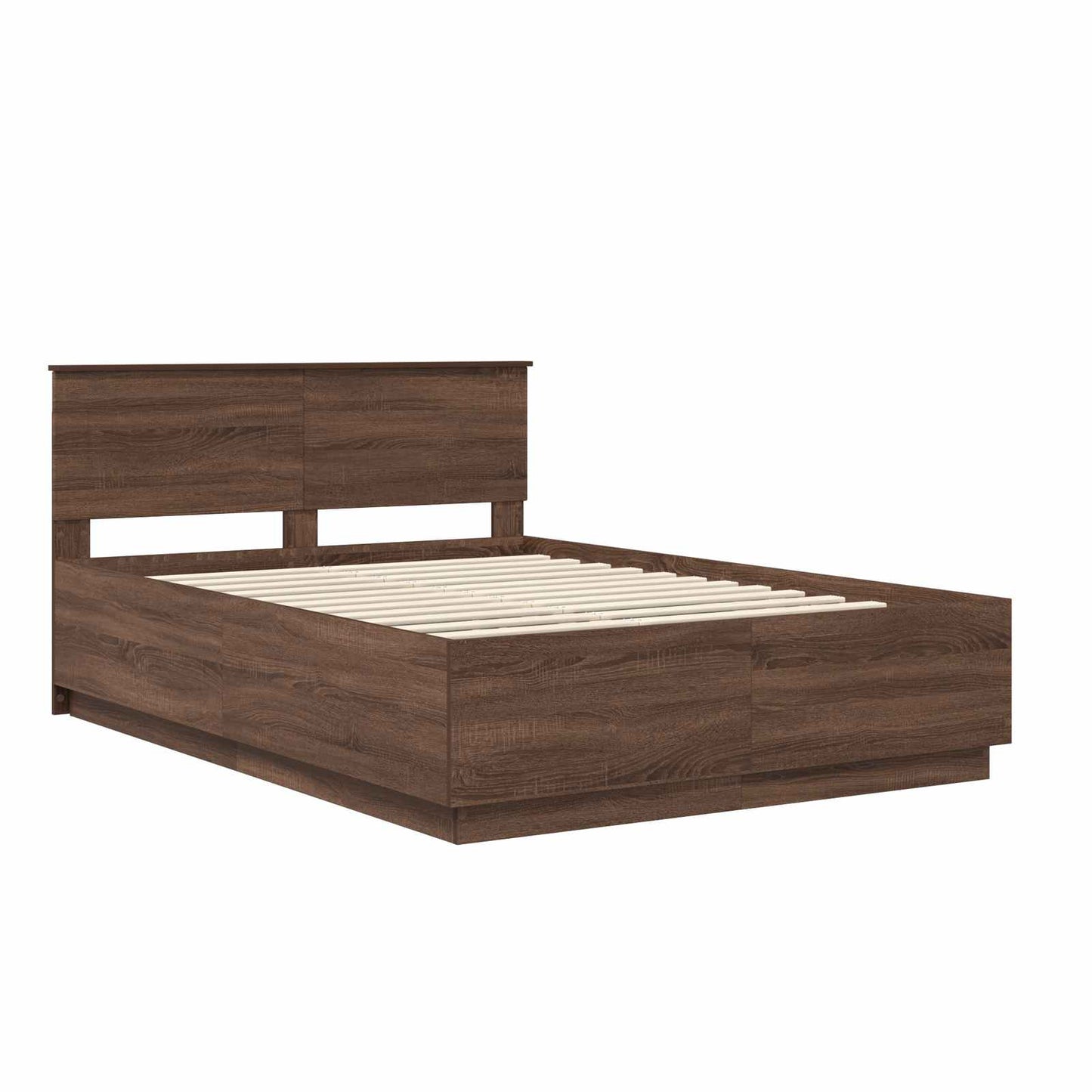 vidaXL Σκελετός Κρεβατιού Καφέ δρυς 150 x 200 cm Επεξεργασμένο ξύλο
