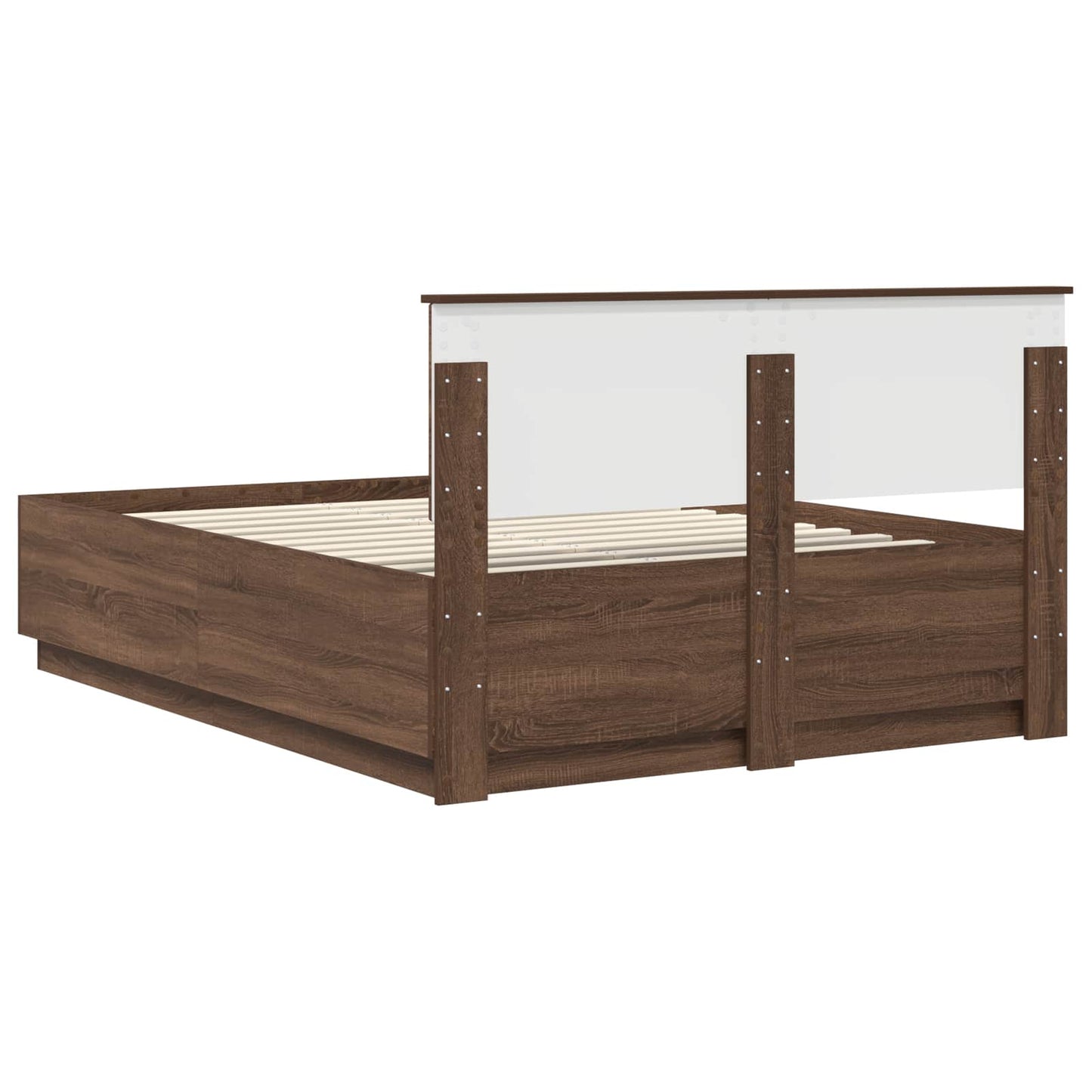 vidaXL Σκελετός Κρεβατιού Καφέ δρυς 150 x 200 cm Επεξεργασμένο ξύλο