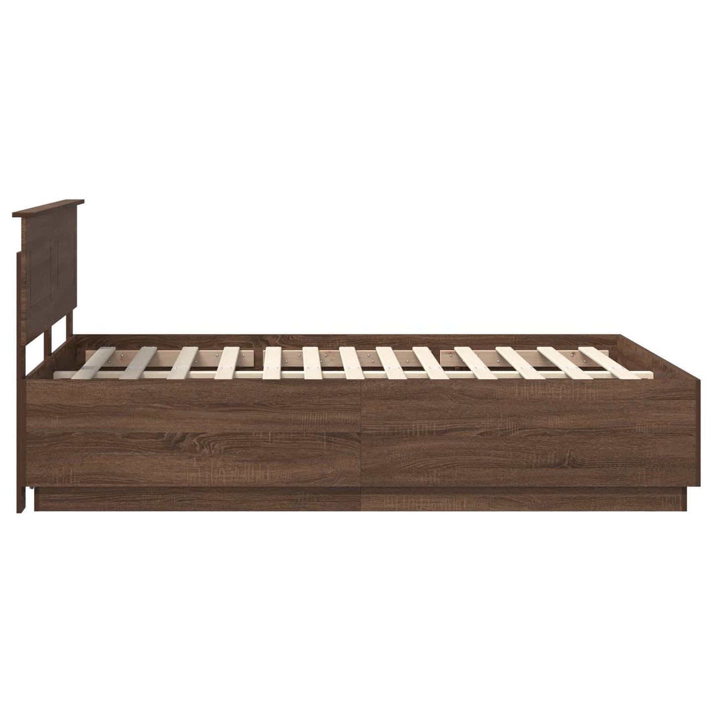 vidaXL Σκελετός Κρεβατιού Καφέ δρυς 150 x 200 cm Επεξεργασμένο ξύλο