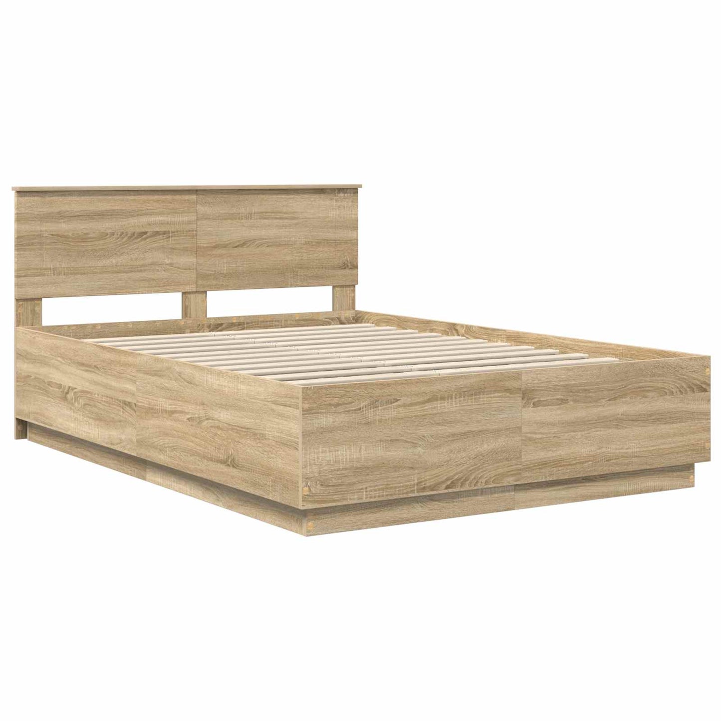 vidaXL Σκελετός Κρεβατιού Δρύς Sonoma 140 x 200 cm Επεξεργασμένο ξύλο
