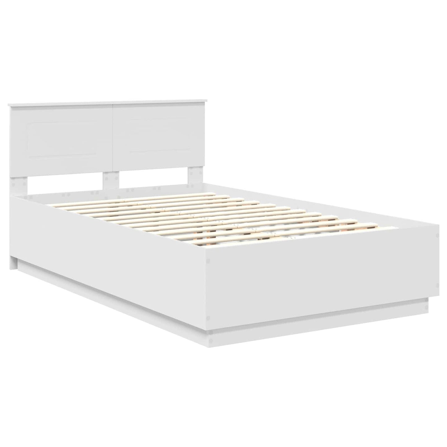 vidaXL Σκελετός Κρεβατιού Λευκό 135 x 190 cm Επεξεργασμένο ξύλο