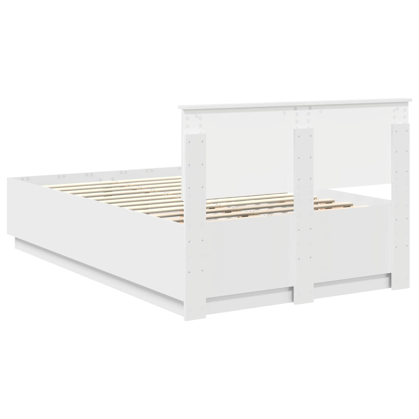 vidaXL Σκελετός Κρεβατιού Λευκό 135 x 190 cm Επεξεργασμένο ξύλο