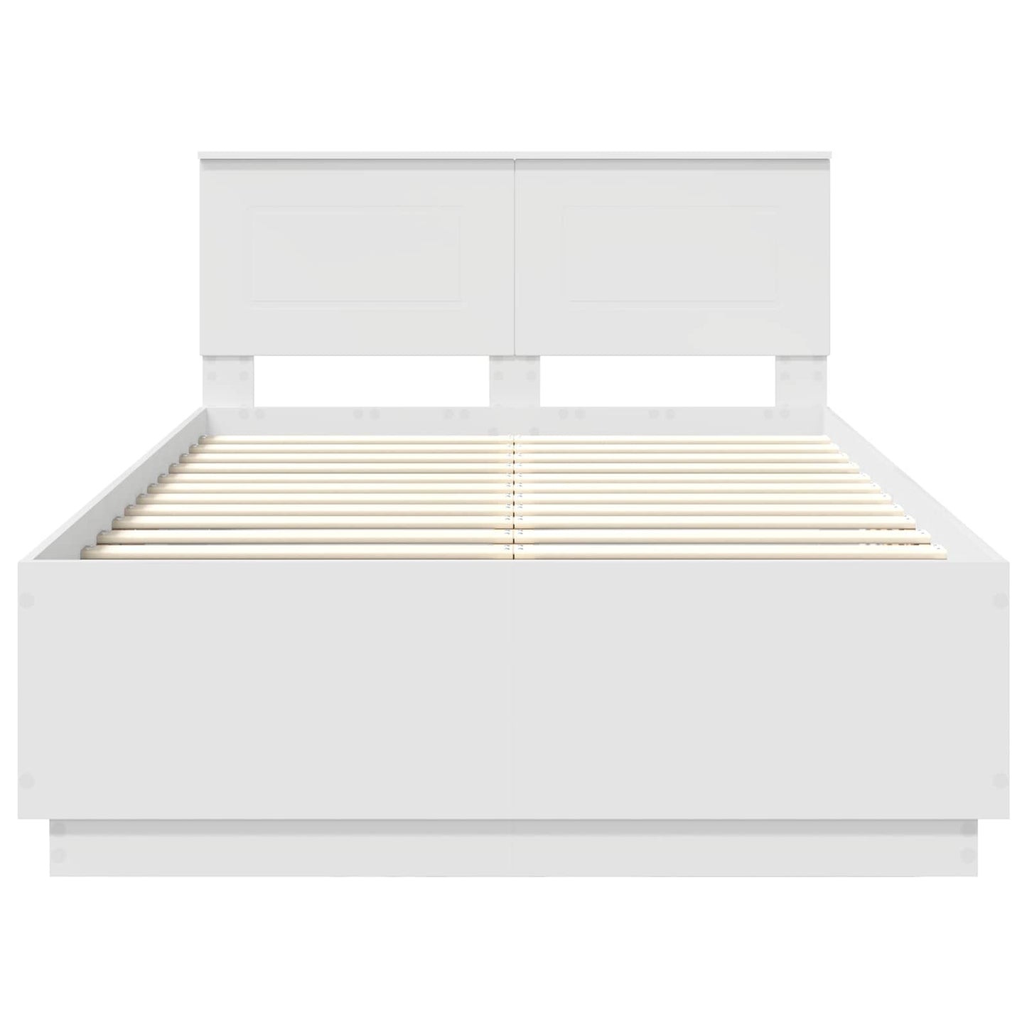 vidaXL Σκελετός Κρεβατιού Λευκό 135 x 190 cm Επεξεργασμένο ξύλο