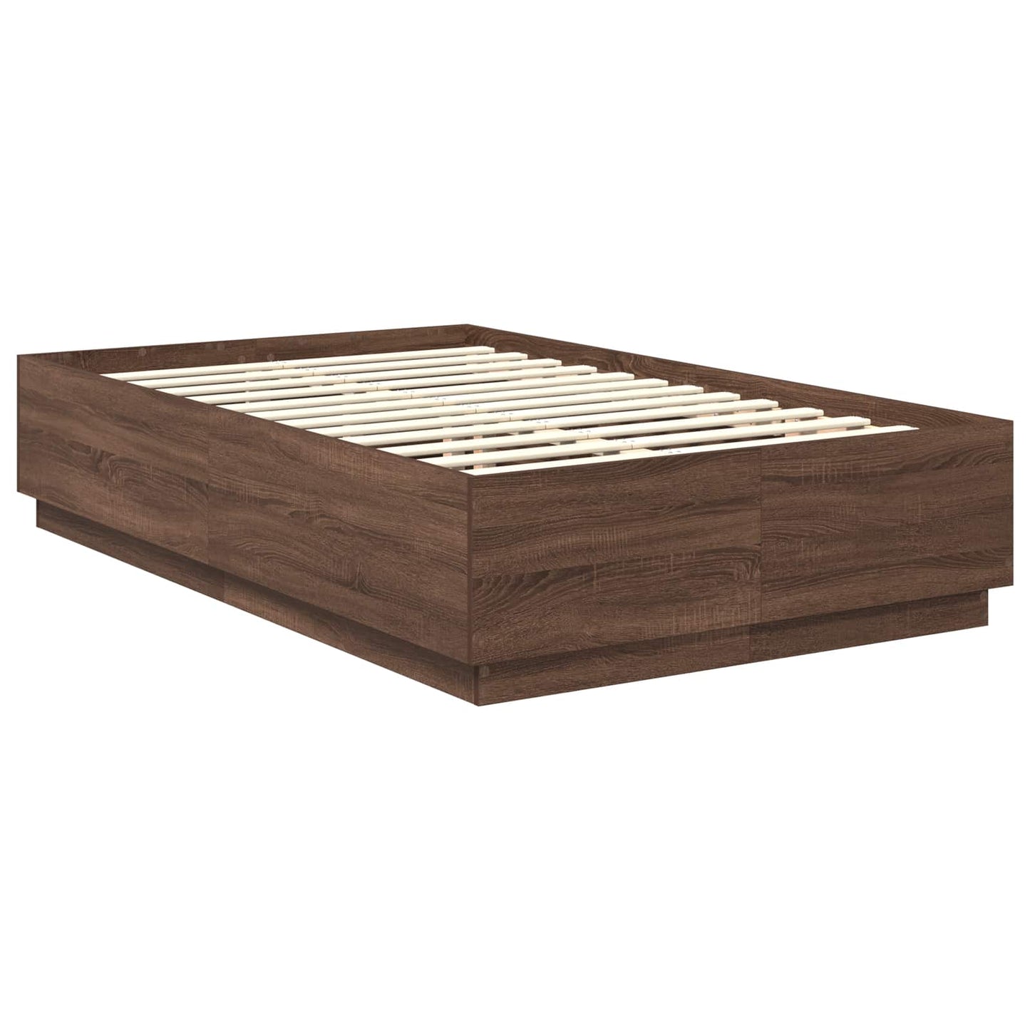 vidaXL Σκελετός Κρεβατιού Καφέ δρυς 135 x 190 cm Επεξεργασμένο ξύλο