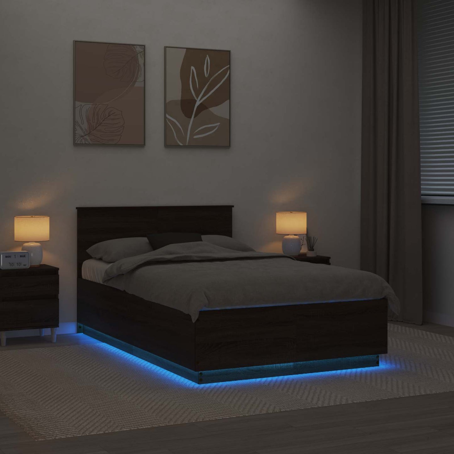 vidaXL Σκελετός Κρεβατιού Καφέ δρυς 120 x 190 cm Επεξεργασμένο ξύλο