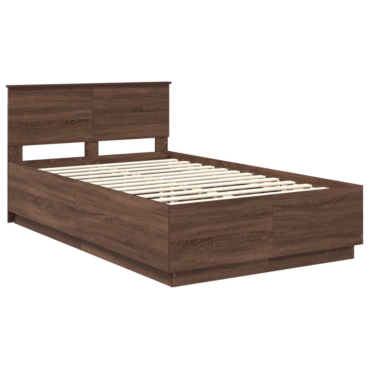 vidaXL Σκελετός Κρεβατιού Καφέ δρυς 120 x 190 cm Επεξεργασμένο ξύλο
