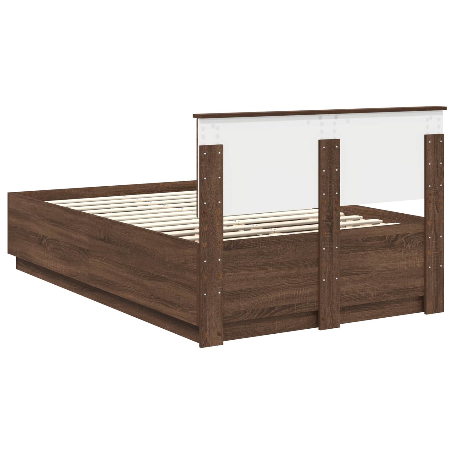 vidaXL Σκελετός Κρεβατιού Καφέ δρυς 120 x 190 cm Επεξεργασμένο ξύλο