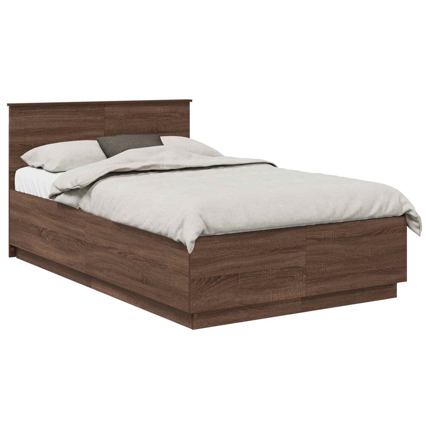 vidaXL Σκελετός Κρεβατιού Καφέ δρυς 120 x 190 cm Επεξεργασμένο ξύλο