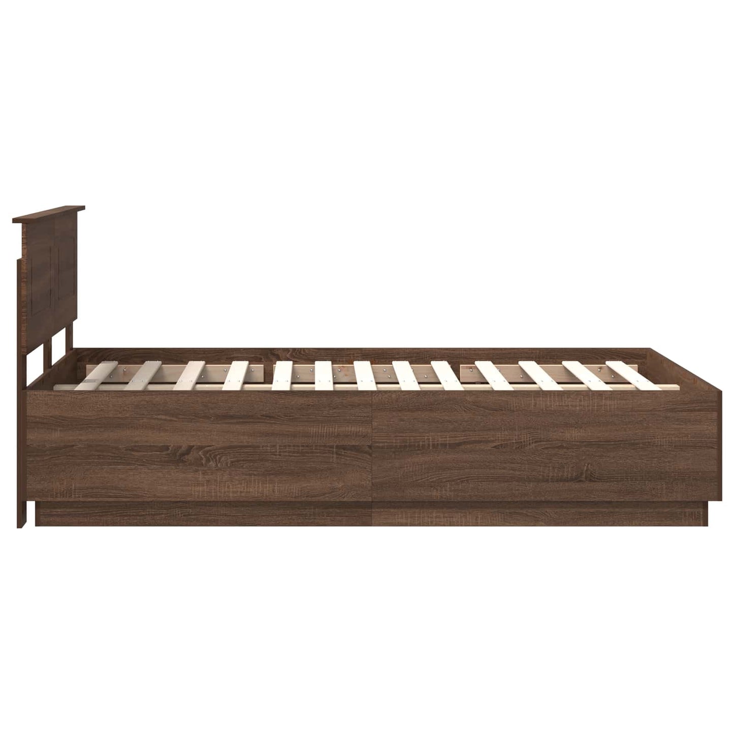 vidaXL Σκελετός Κρεβατιού Καφέ δρυς 120 x 190 cm Επεξεργασμένο ξύλο