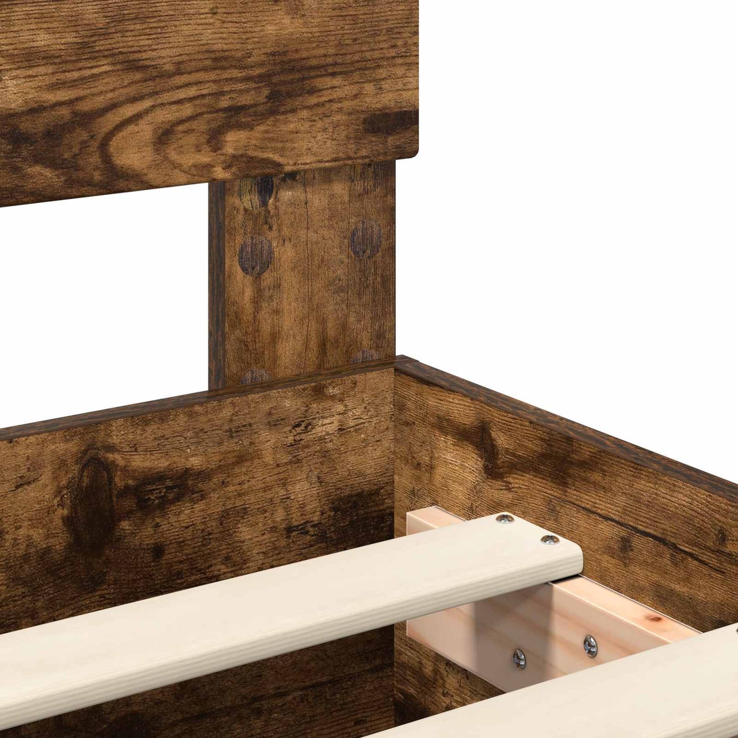 vidaXL Σκελετός Κρεβατιού με κεφαλάρι Καπνιστό Δρύς 100 x 200 cm