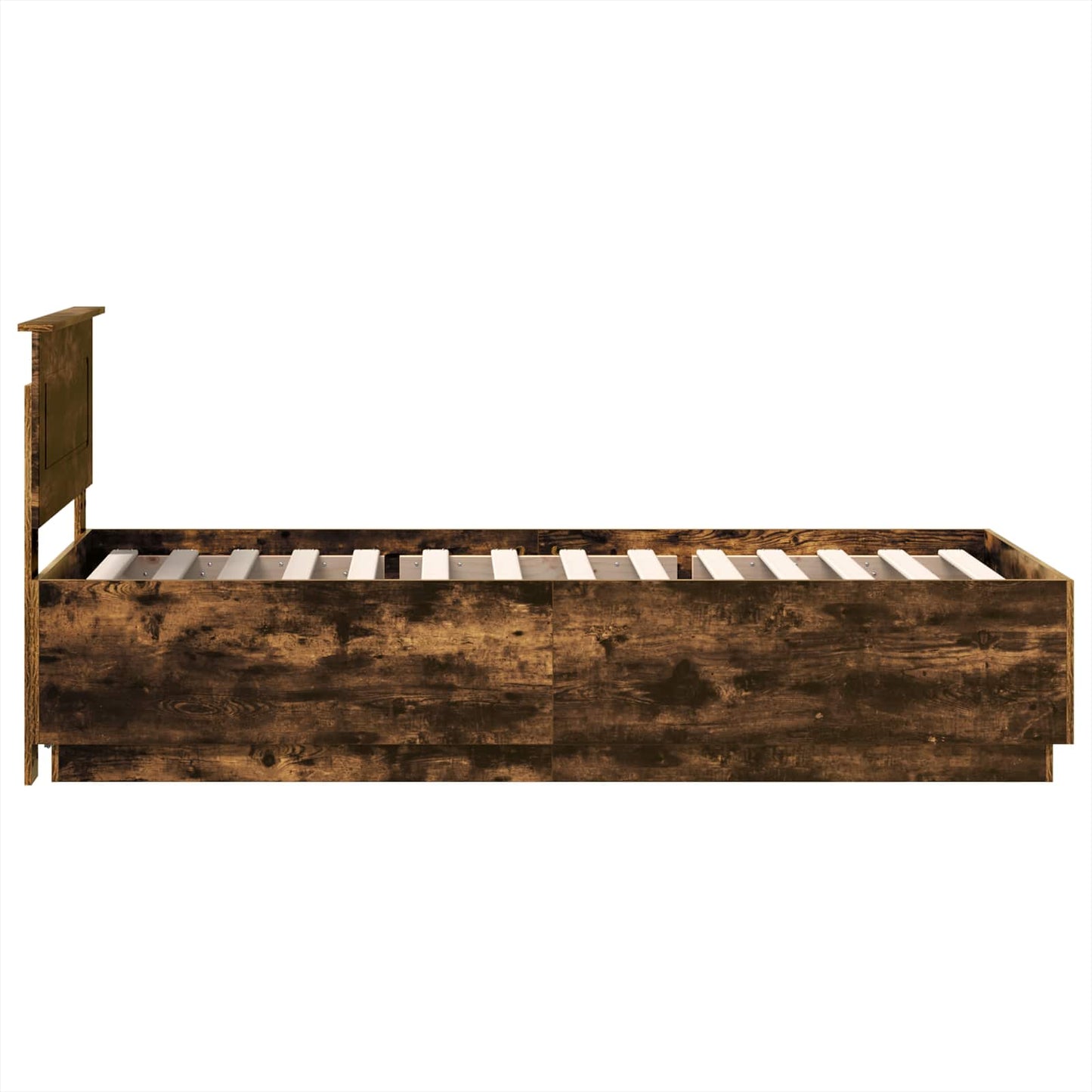 vidaXL Σκελετός Κρεβατιού με κεφαλάρι Καπνιστό Δρύς 100 x 200 cm