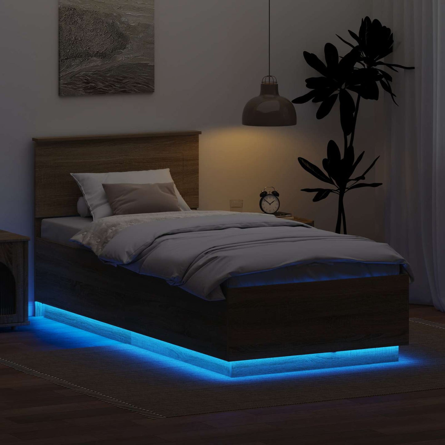 vidaXL Σκελετός Κρεβατιού Δρύς Sonoma 70 x 190 cm Επεξεργασμένο ξύλο