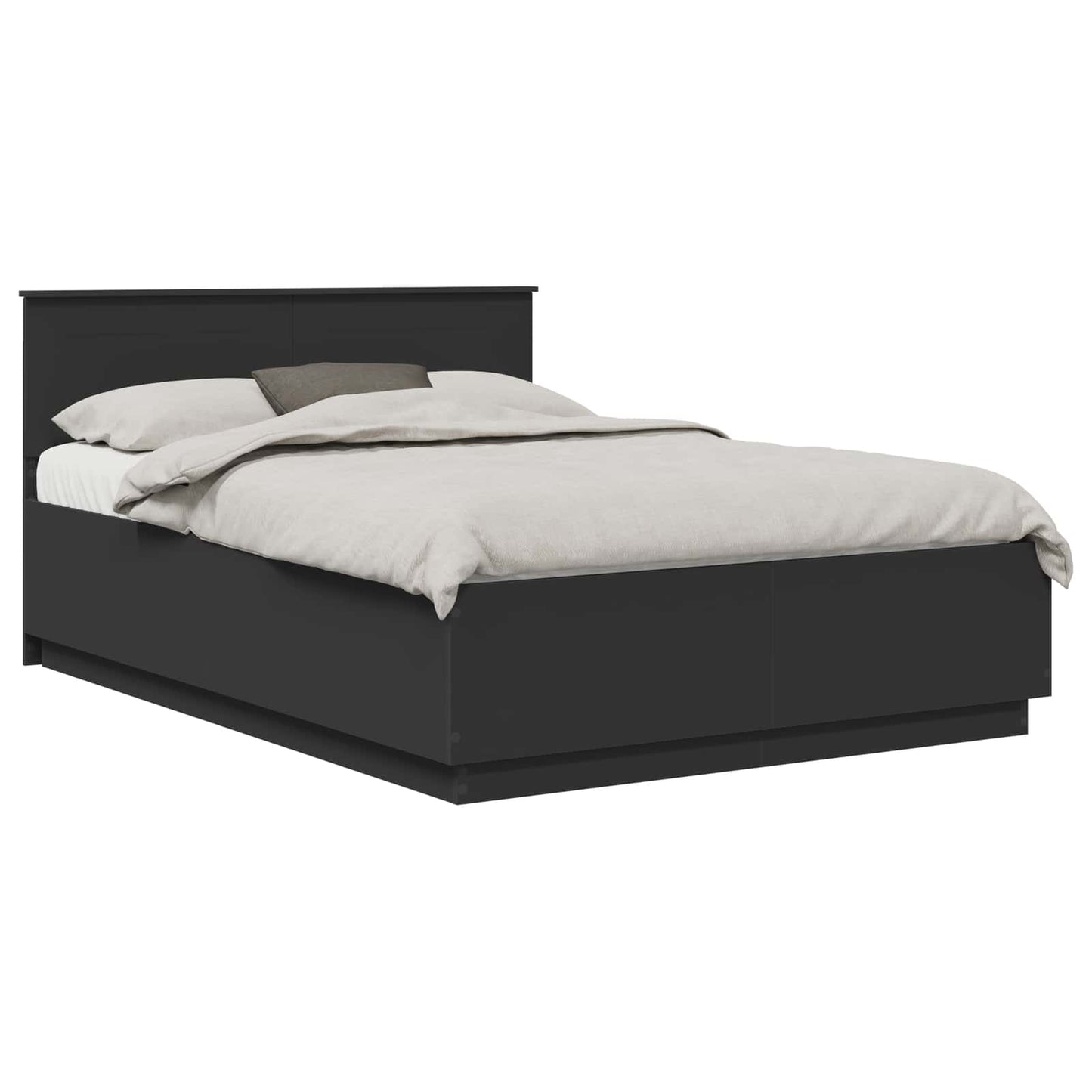 vidaXL Σκελετός Κρεβατιού Μαύρο 150 x 200 cm Επεξεργασμένο Ξύλο
