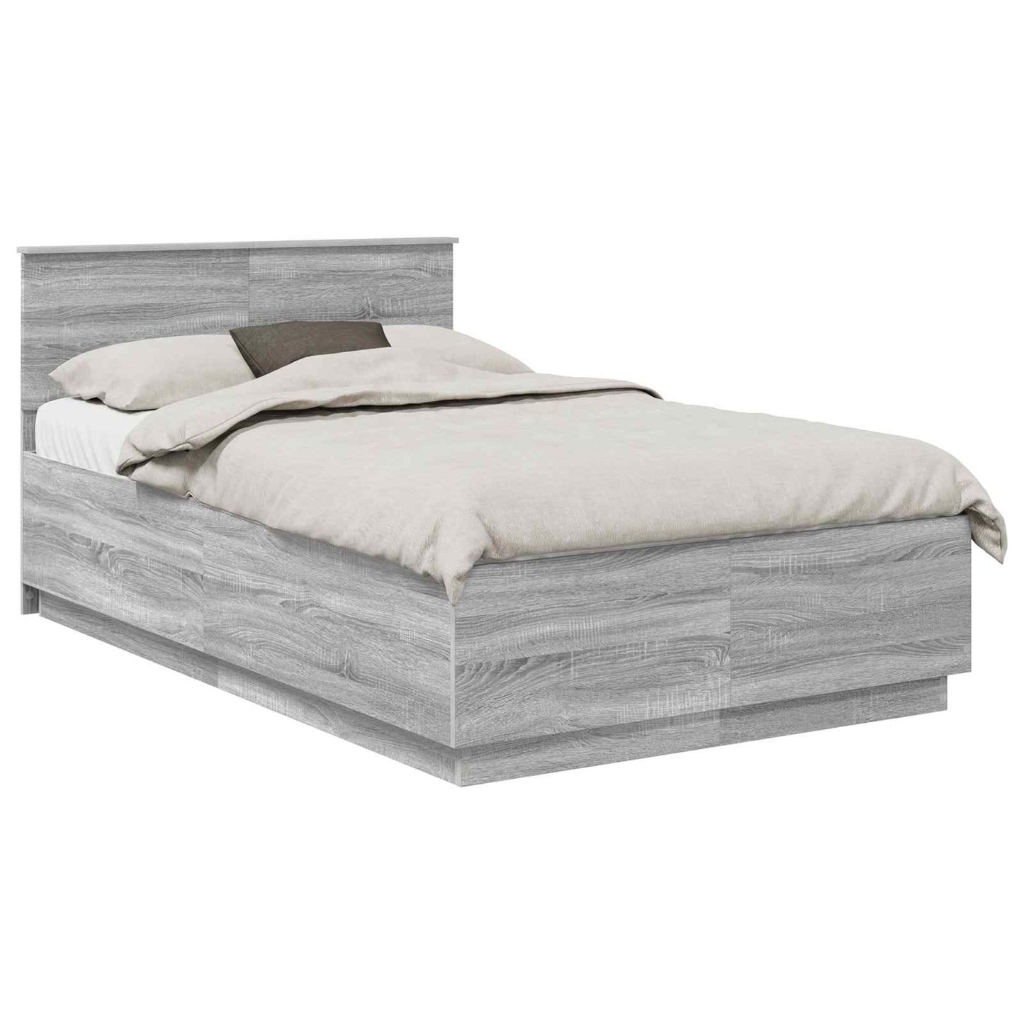 vidaXL Σκελετός Κρεβατιού Γκρι Sonoma 135 x 190 cm Επεξεργασμένο Ξύλο