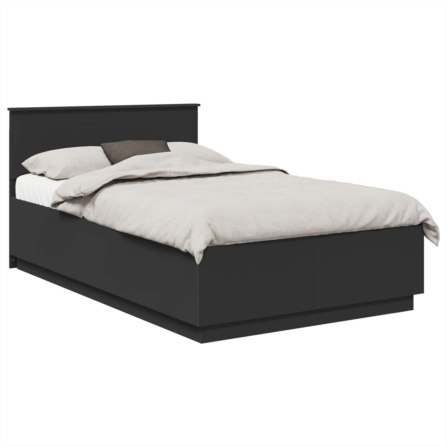vidaXL Σκελετός Κρεβατιού Μαύρο 120 x 190 cm Επεξεργασμένο Ξύλο