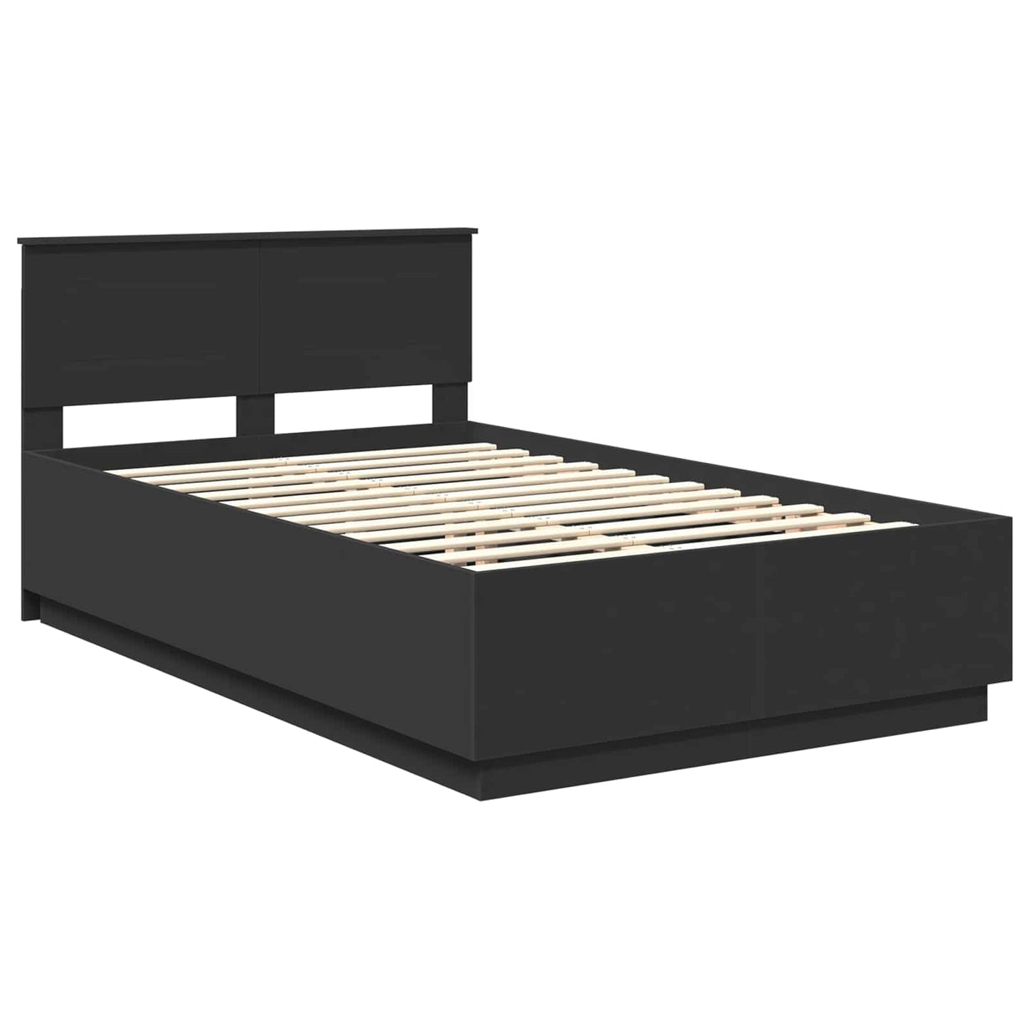 vidaXL Σκελετός Κρεβατιού Μαύρο 120 x 190 cm Επεξεργασμένο Ξύλο