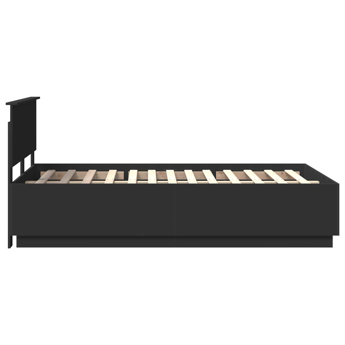 vidaXL Σκελετός Κρεβατιού Μαύρο 120 x 190 cm Επεξεργασμένο Ξύλο