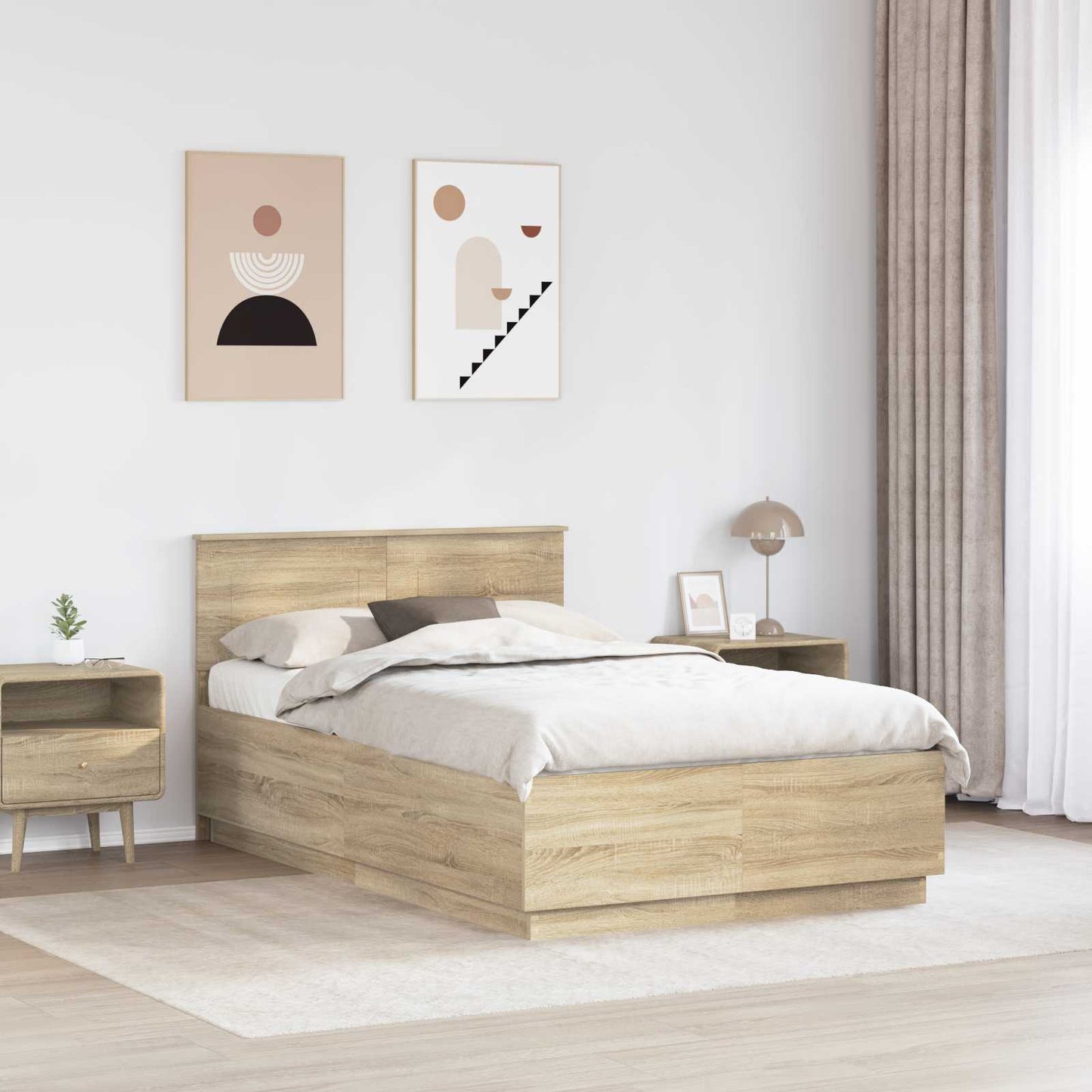 vidaXL Σκελετός Κρεβατιού Sonoma Δρυς 120 x 190 cm Επεξεργασμένο Ξύλο