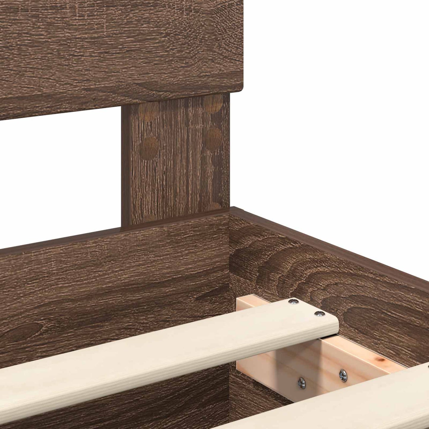 vidaXL Σκελετός Κρεβατιού Καφέ δρυς 120 x 200 cm Επεξεργασμένο ξύλο