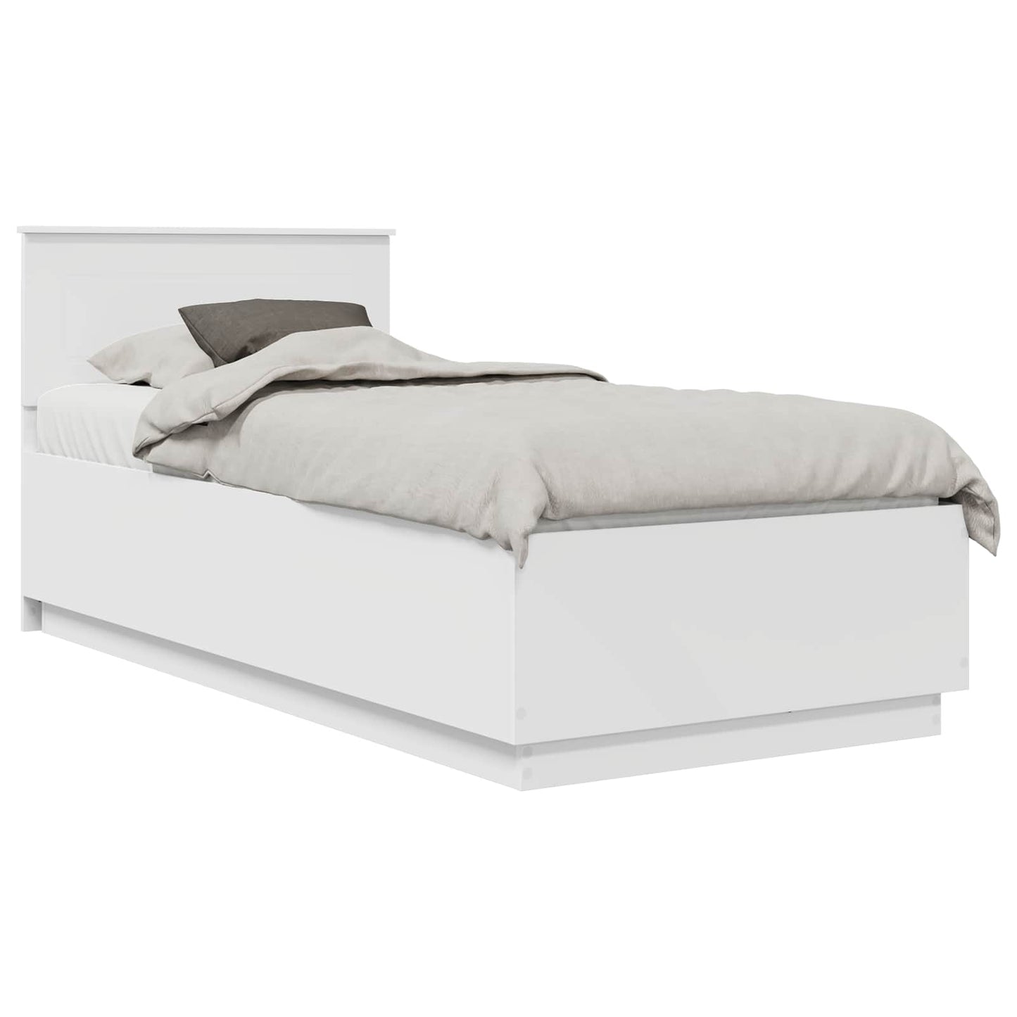vidaXL Σκελετός Κρεβατιού Λευκό 75 x 190 cm Επεξεργασμένο Ξύλο