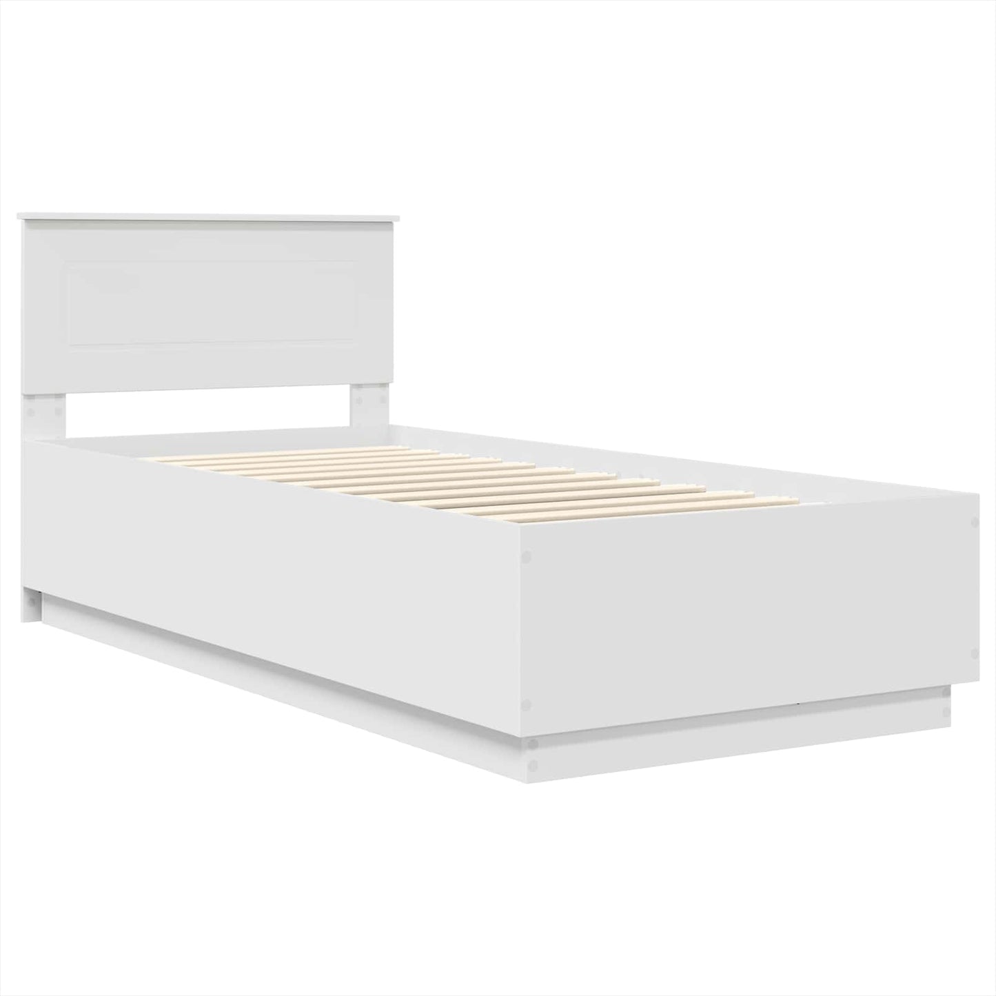 vidaXL Σκελετός Κρεβατιού Λευκό 75 x 190 cm Επεξεργασμένο Ξύλο
