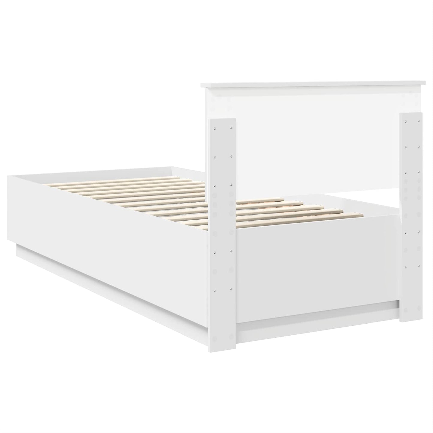 vidaXL Σκελετός Κρεβατιού Λευκό 75 x 190 cm Επεξεργασμένο Ξύλο